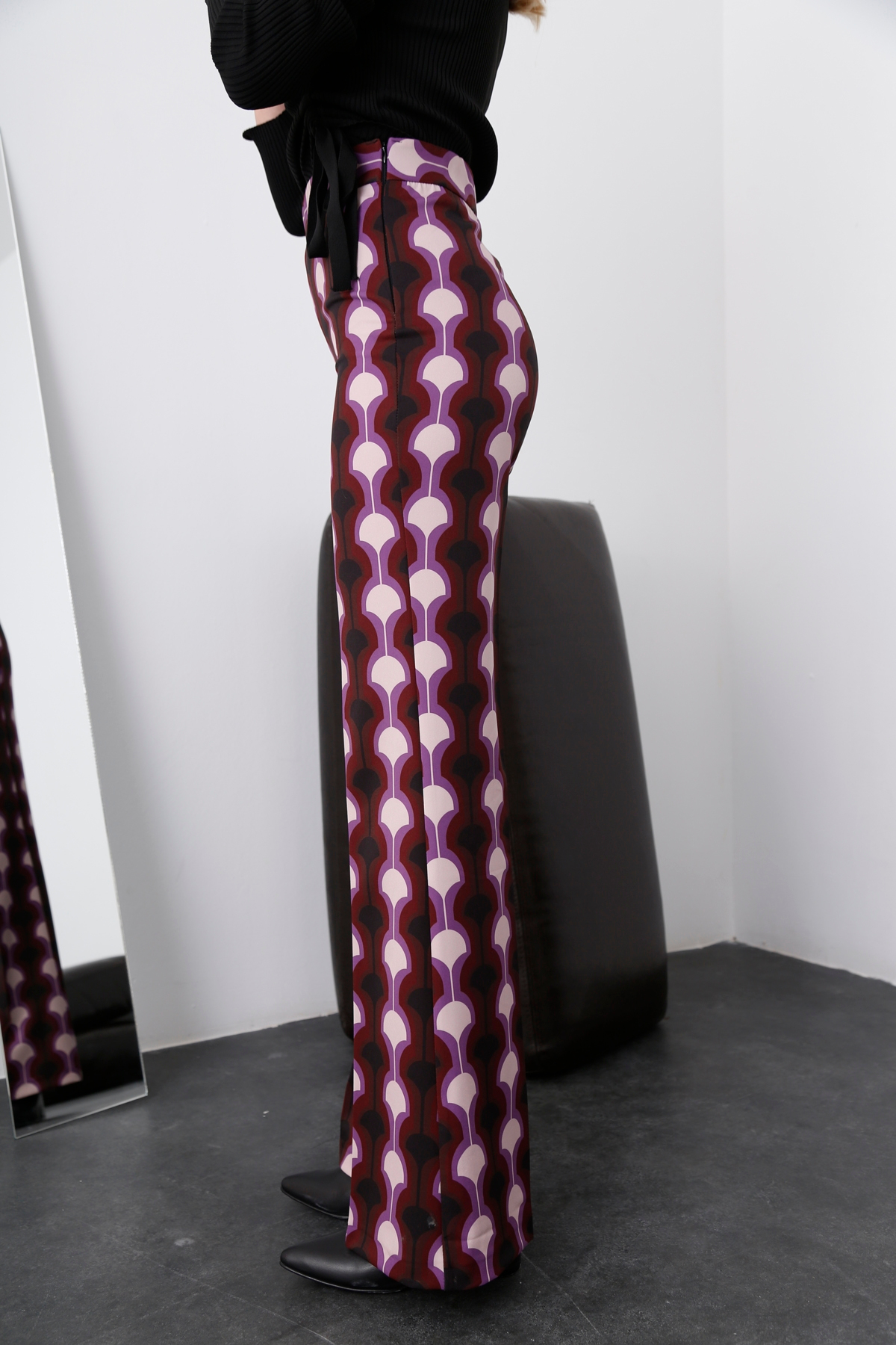 Renkli Retro Desen Pantolon 1476