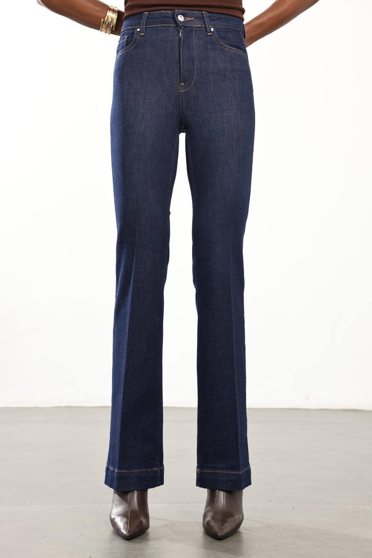 Rins Yıkamalı Yüksek Bel Lyocell Bootcut Jean 