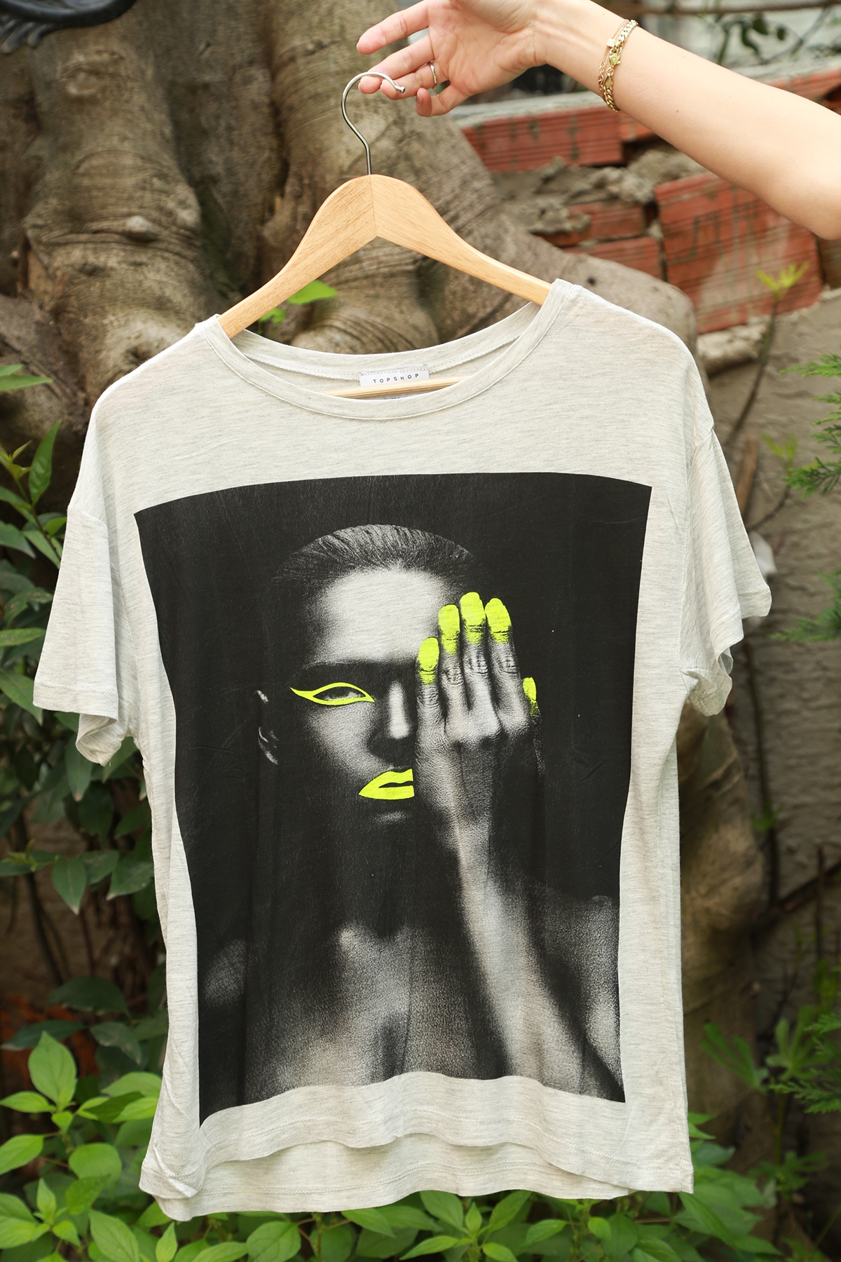 Sarı Neon Baskılı Tshirt