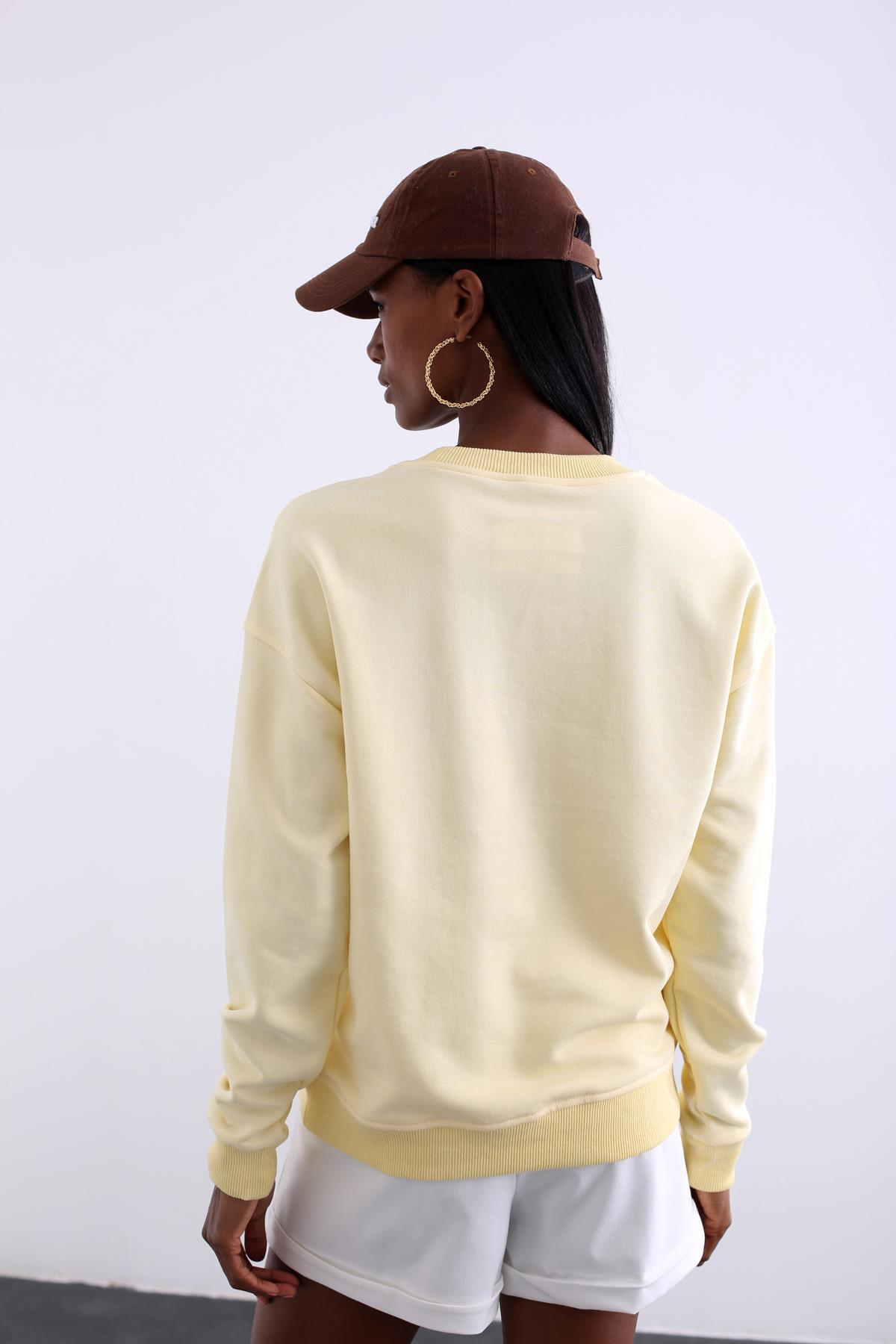 Sarı The Arrivals Yazılı Sweatshirt 