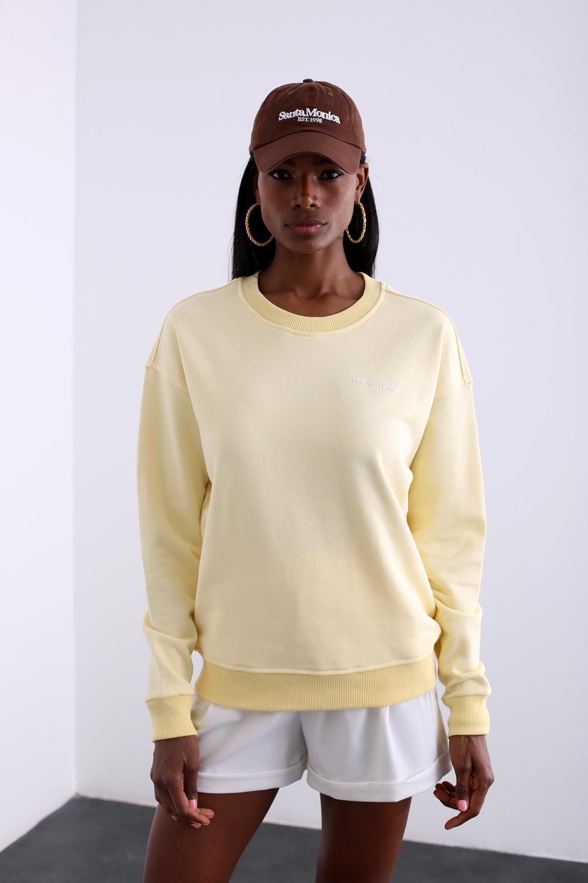 Sarı The Arrivals Yazılı Sweatshirt 