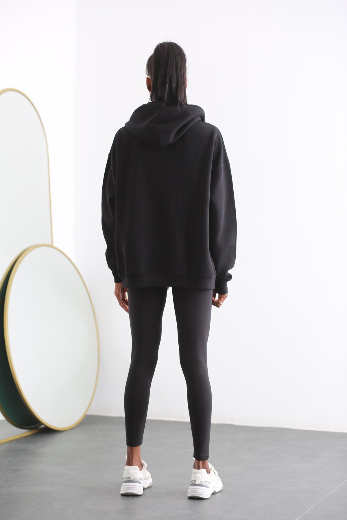 Siyah Basic Fermuarlı Sweatshirt 40118