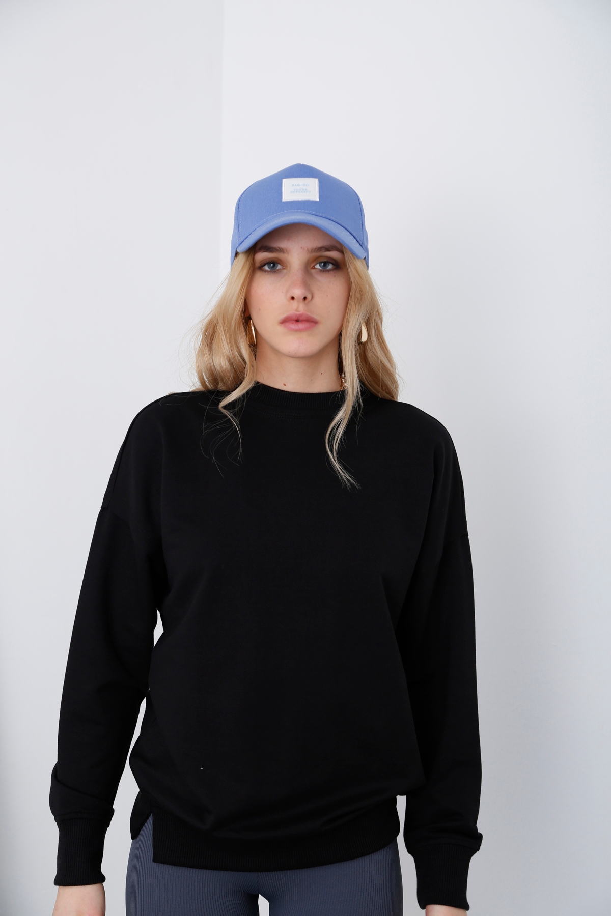 Siyah Basic Sweatshirt 9002