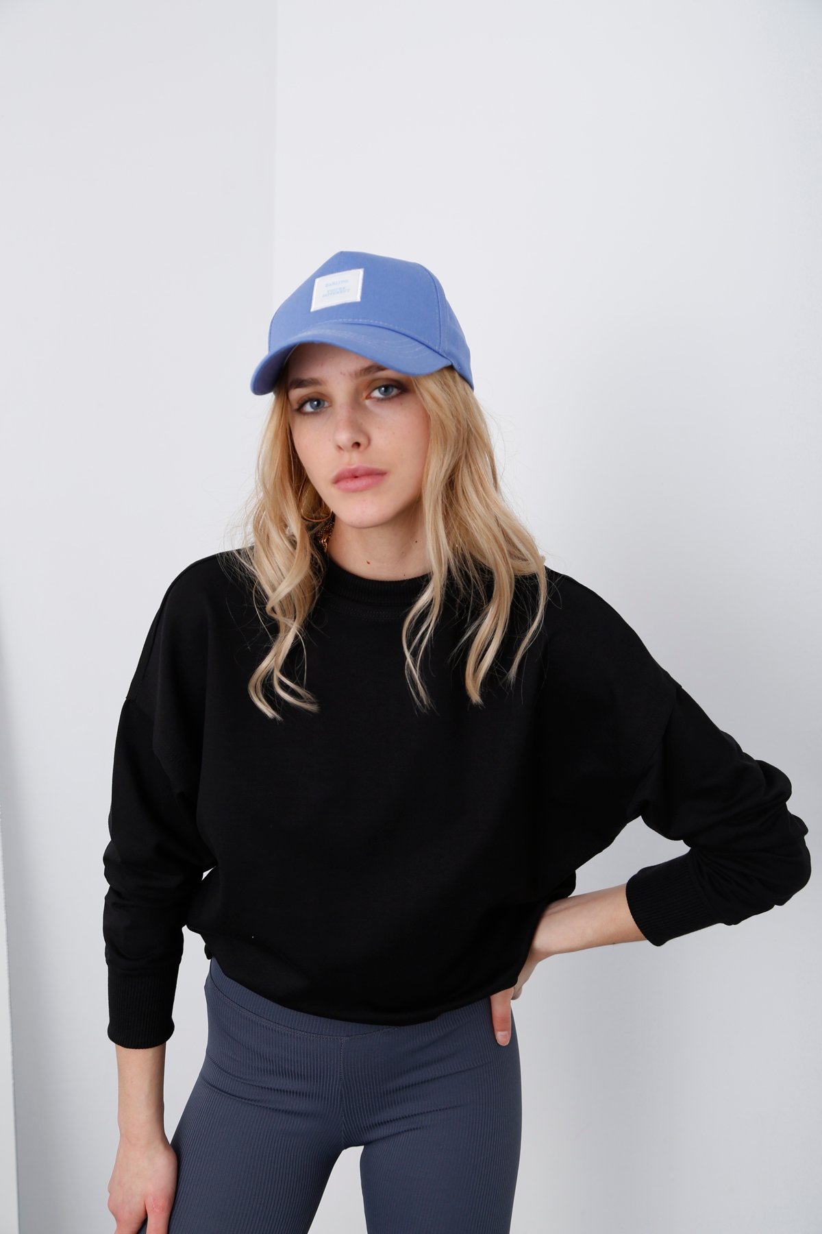 Siyah Basic Sweatshirt 9002