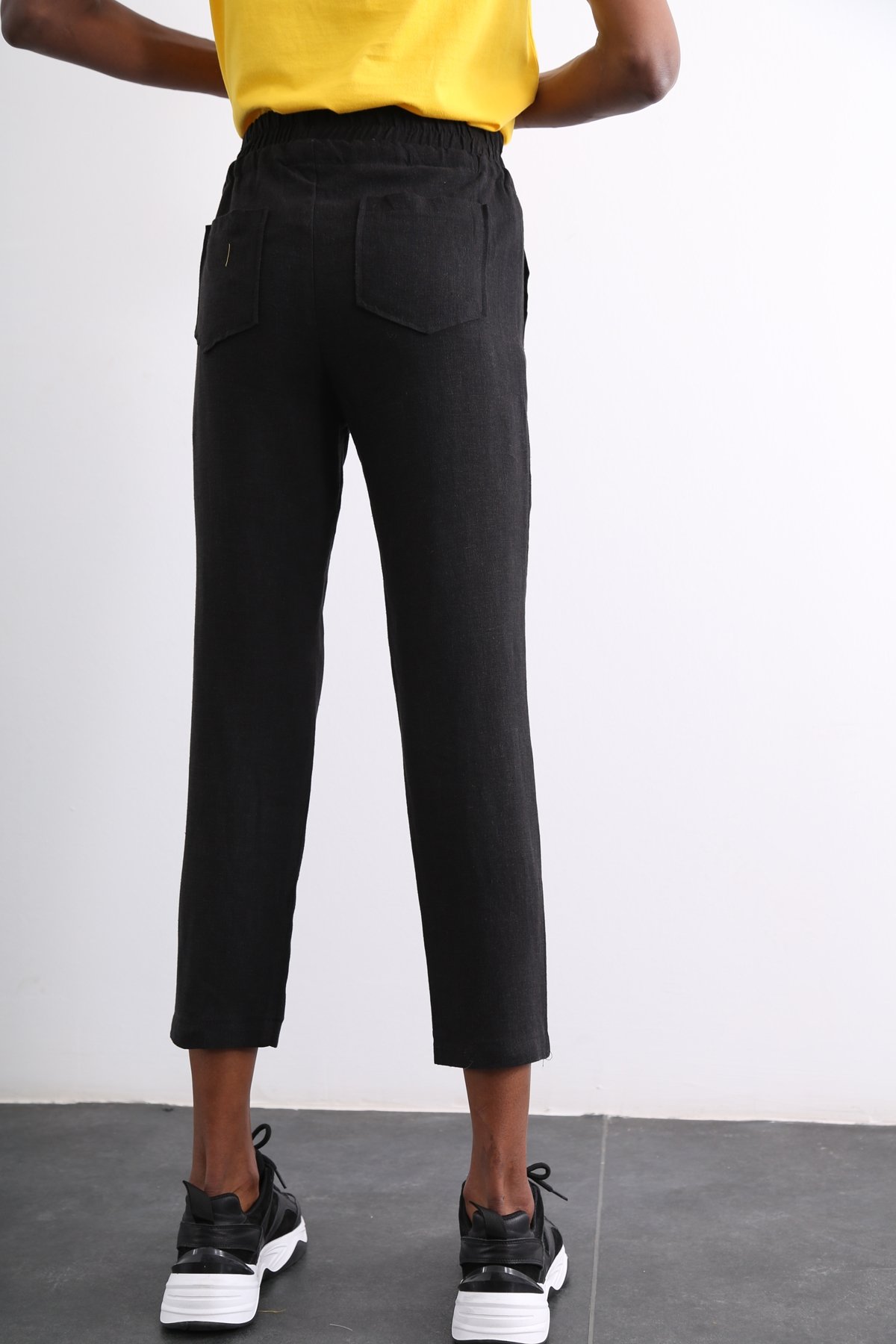 Siyah Beli Bağcıklı Pantolon 50113