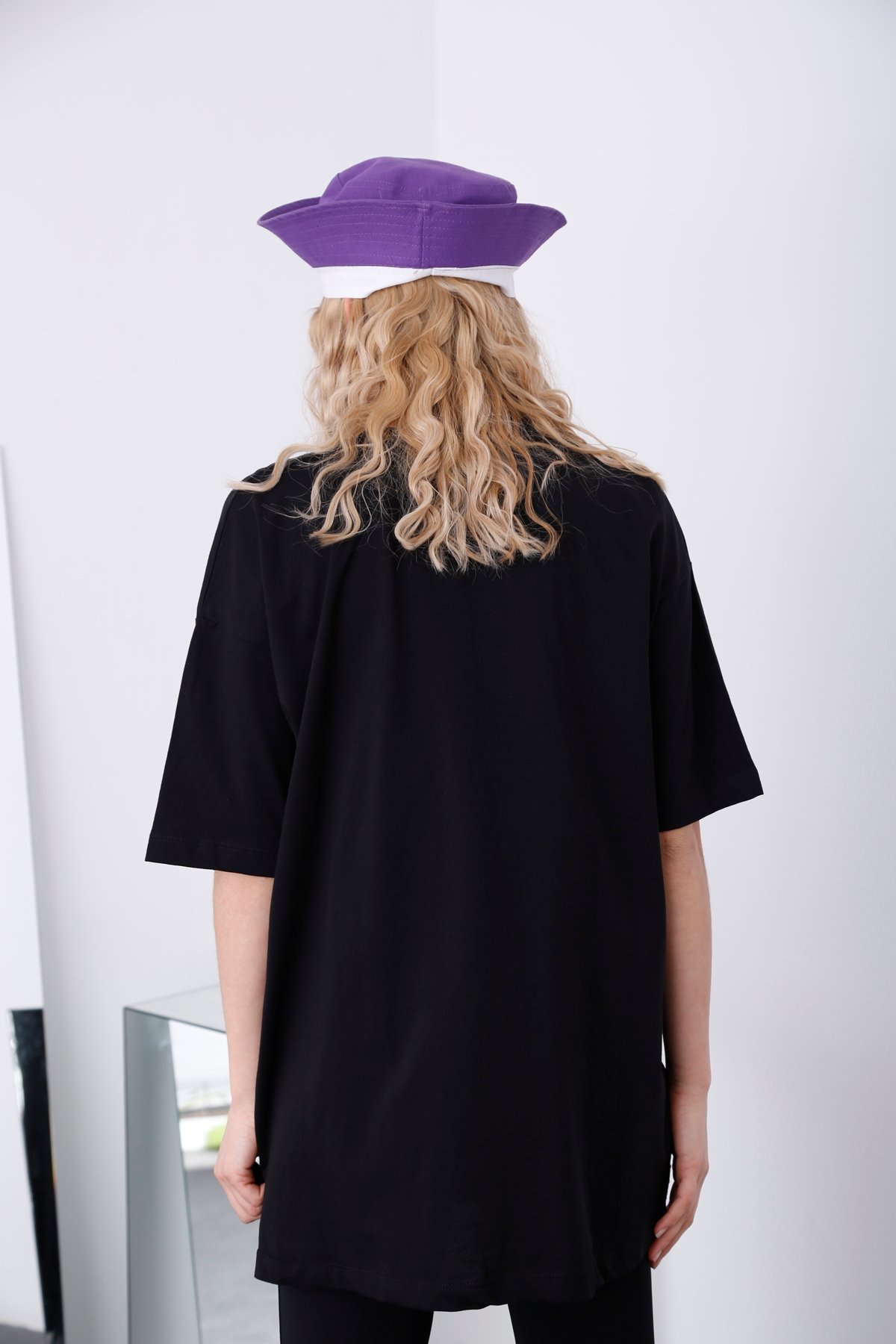 Siyah Bisiklet Yaka Salaş Tshirt 80274