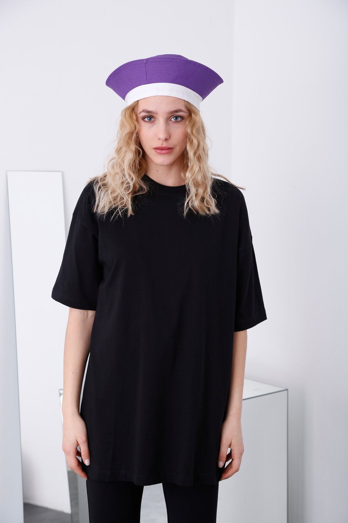 Siyah Bisiklet Yaka Salaş Tshirt 80274