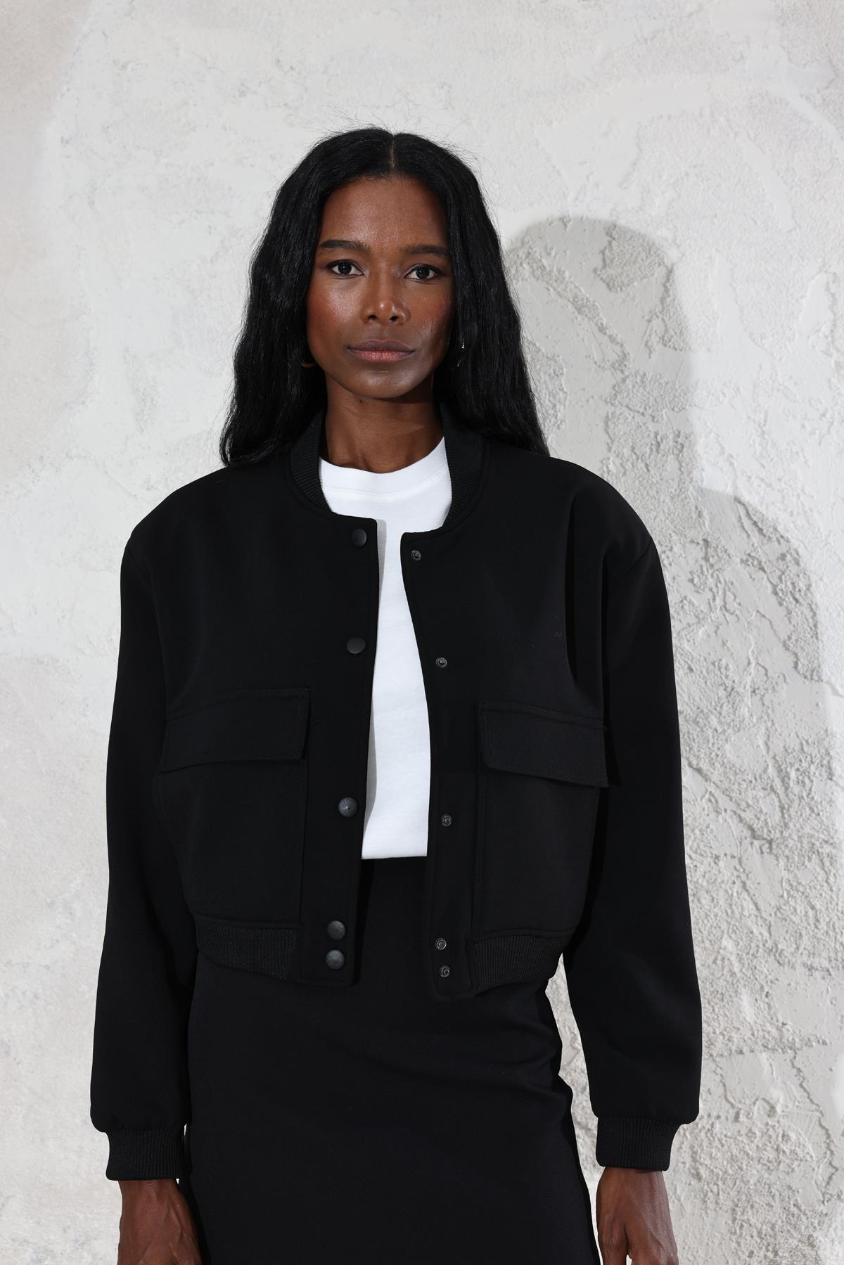 Siyah Bomber Ceket 