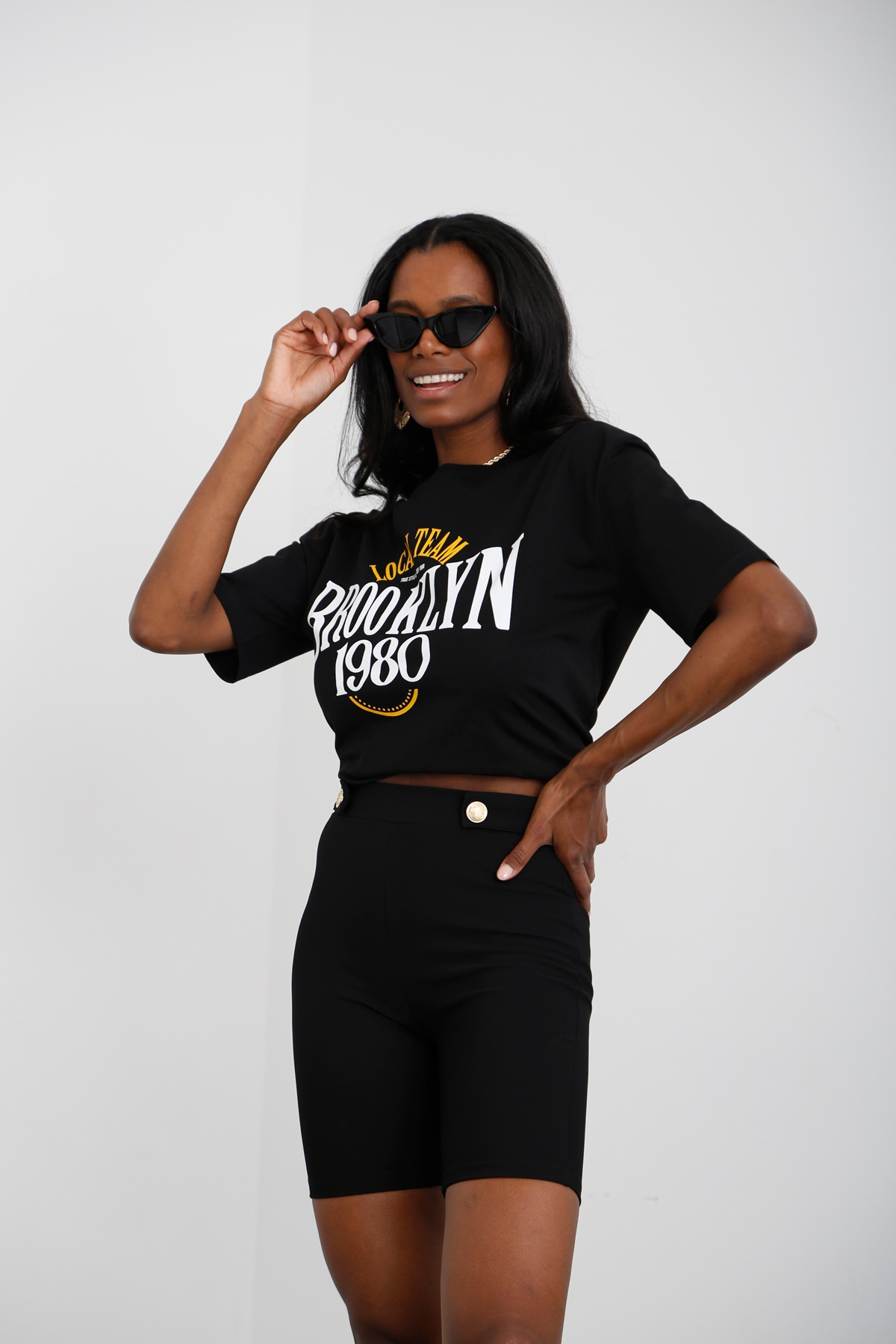 Siyah Brooklyn Baskılı Tshirt 3719
