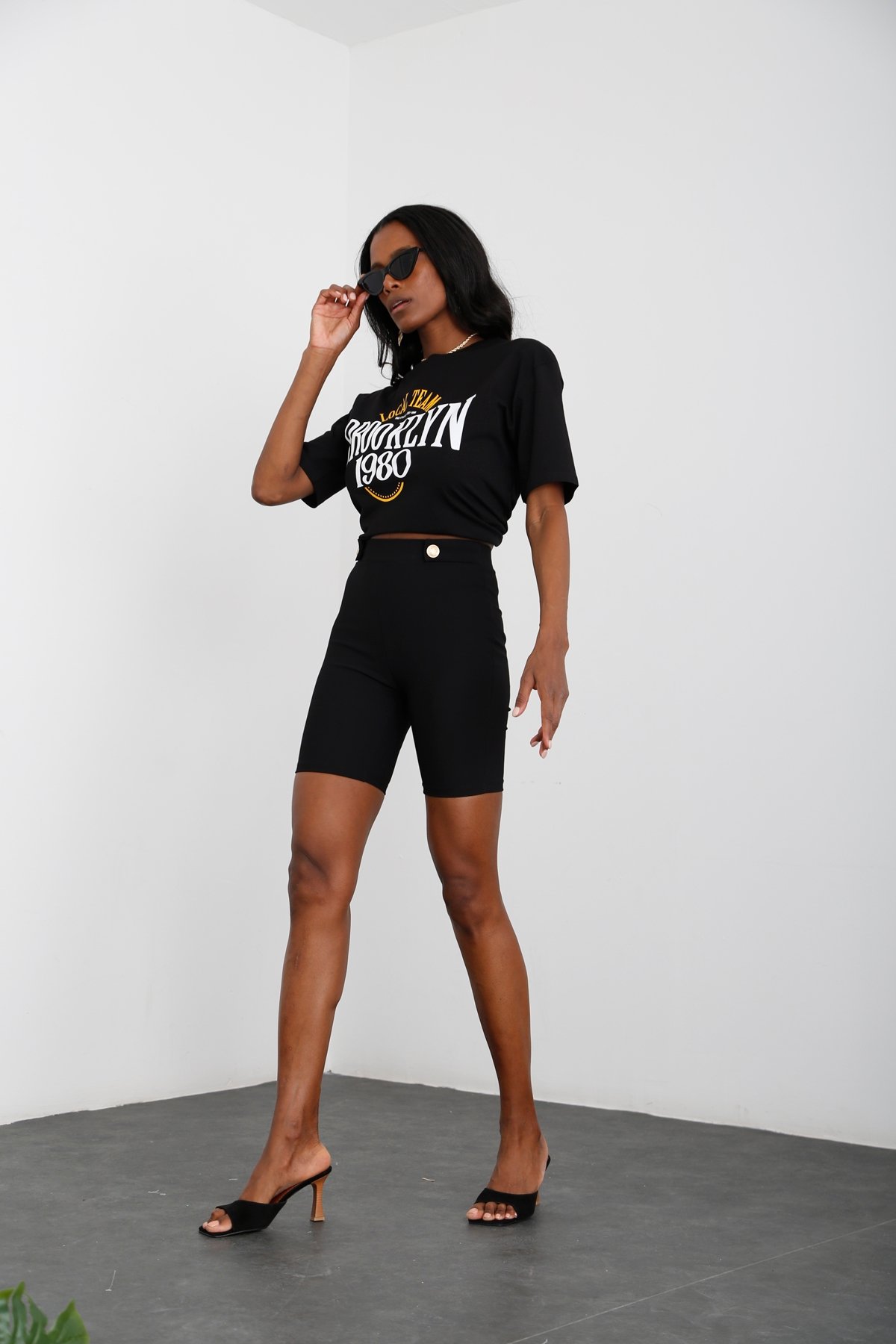 Siyah Brooklyn Baskılı Tshirt 3719