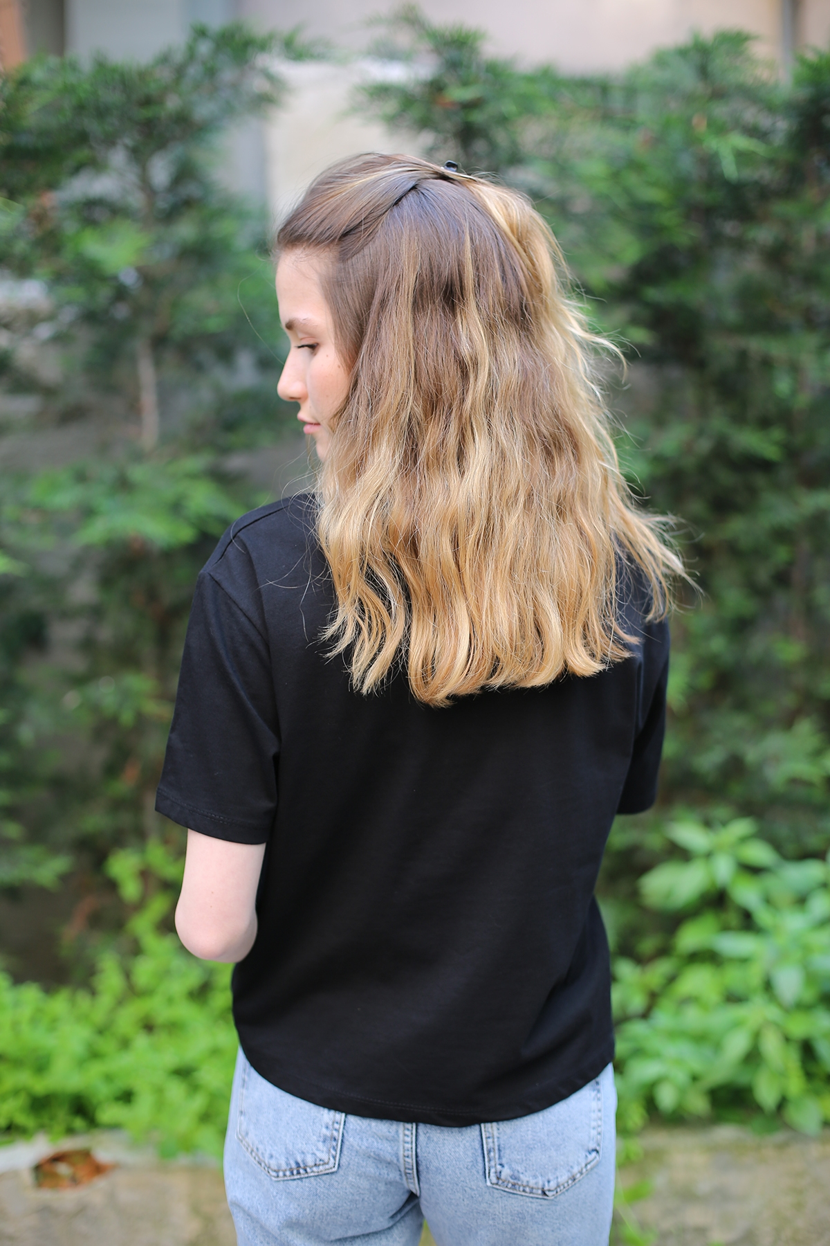 Siyah Cebi Bohem Tshirt