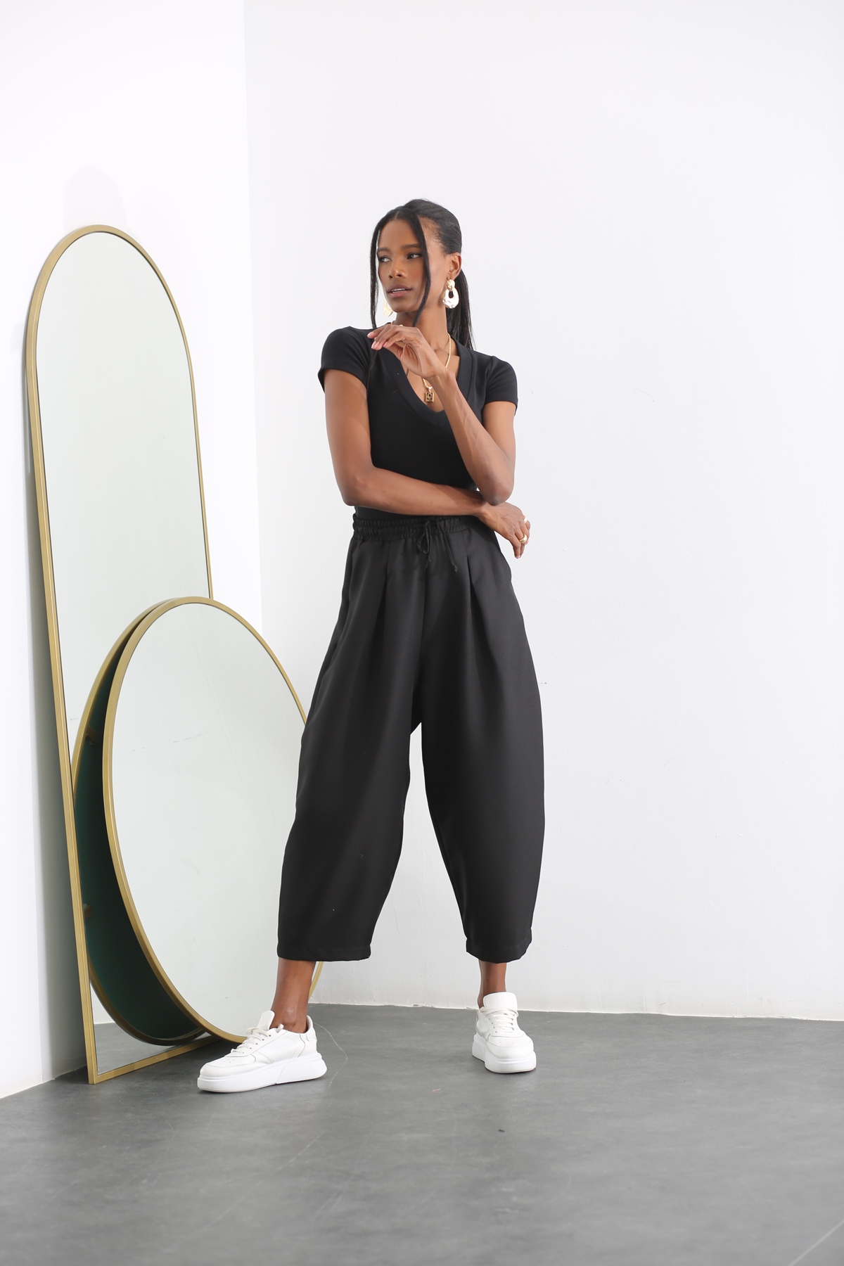 Siyah Cepli Şalvar Pantolon 40099