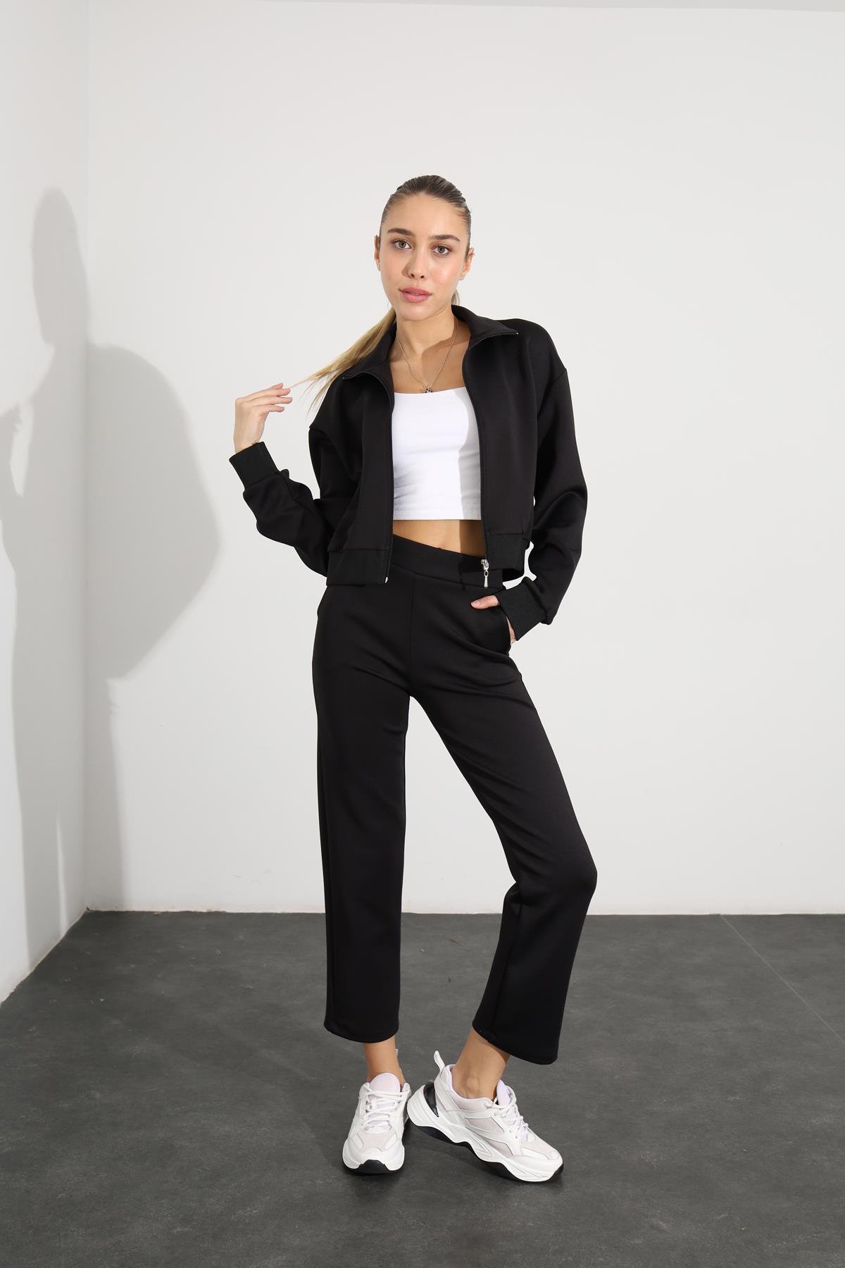 Siyah Comfort Scuba Oversize Ceket 