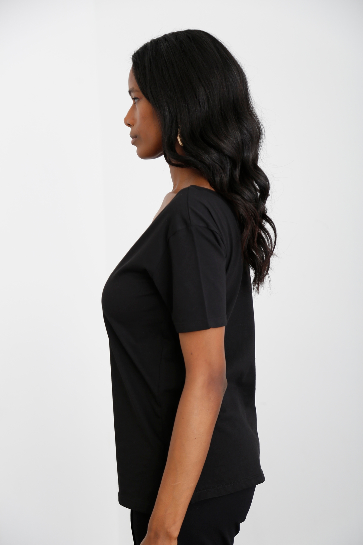 Siyah Dantel Detaylı Tshirt 80674