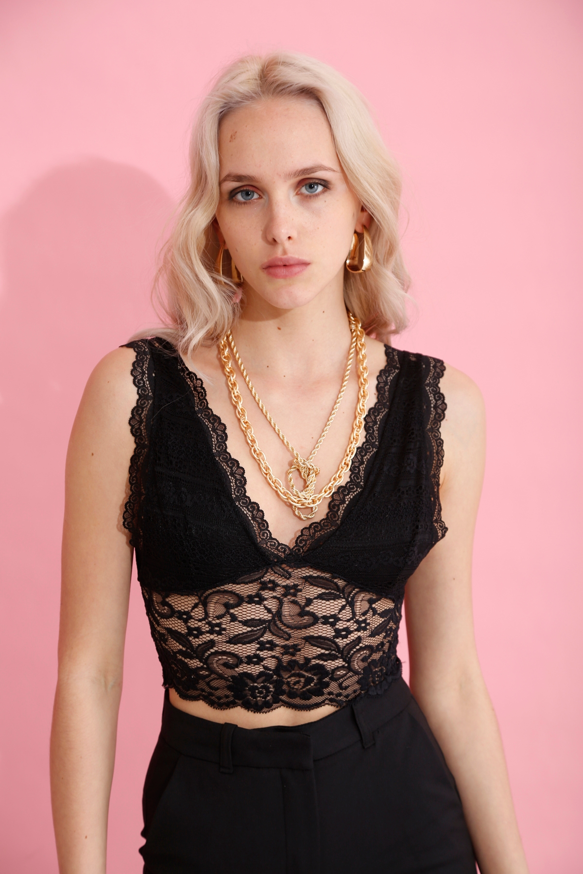 Siyah Dantelli Bralet 