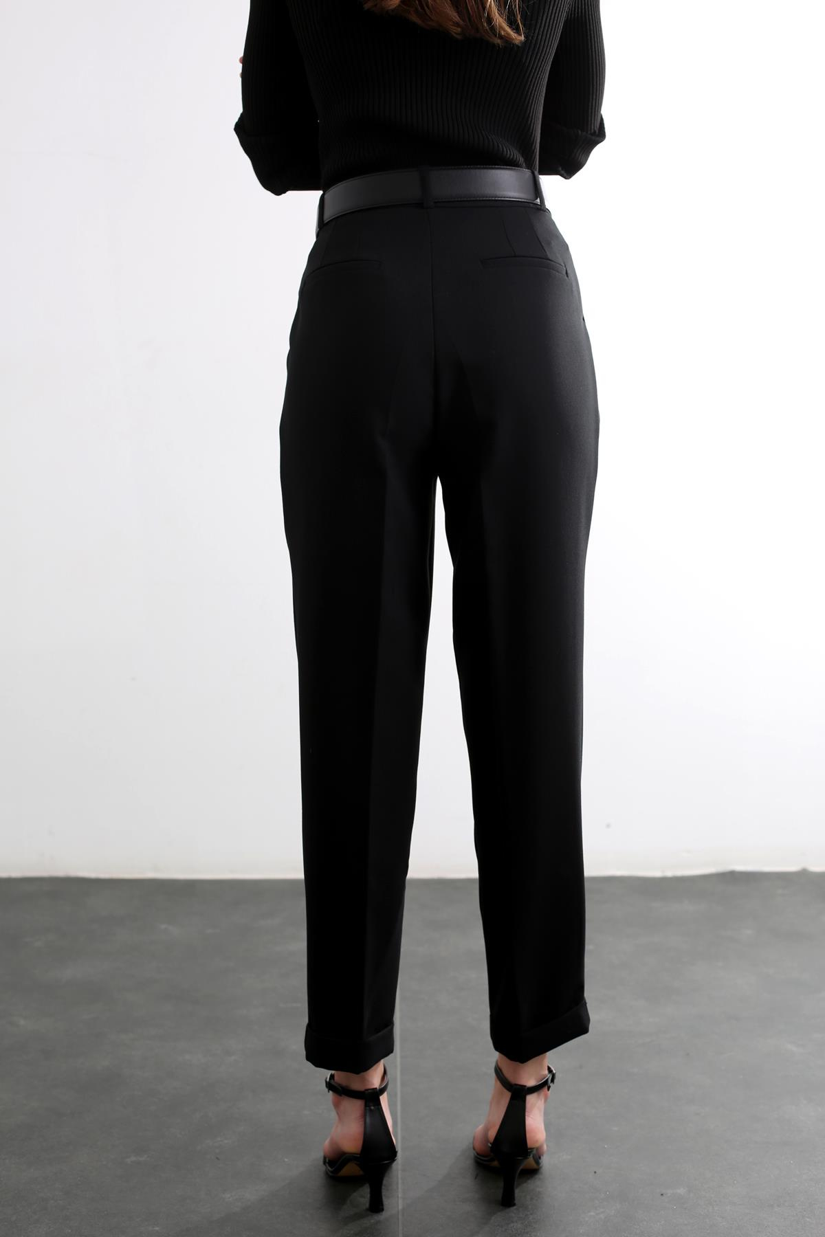Siyah Duble Paça Pantolon 4696