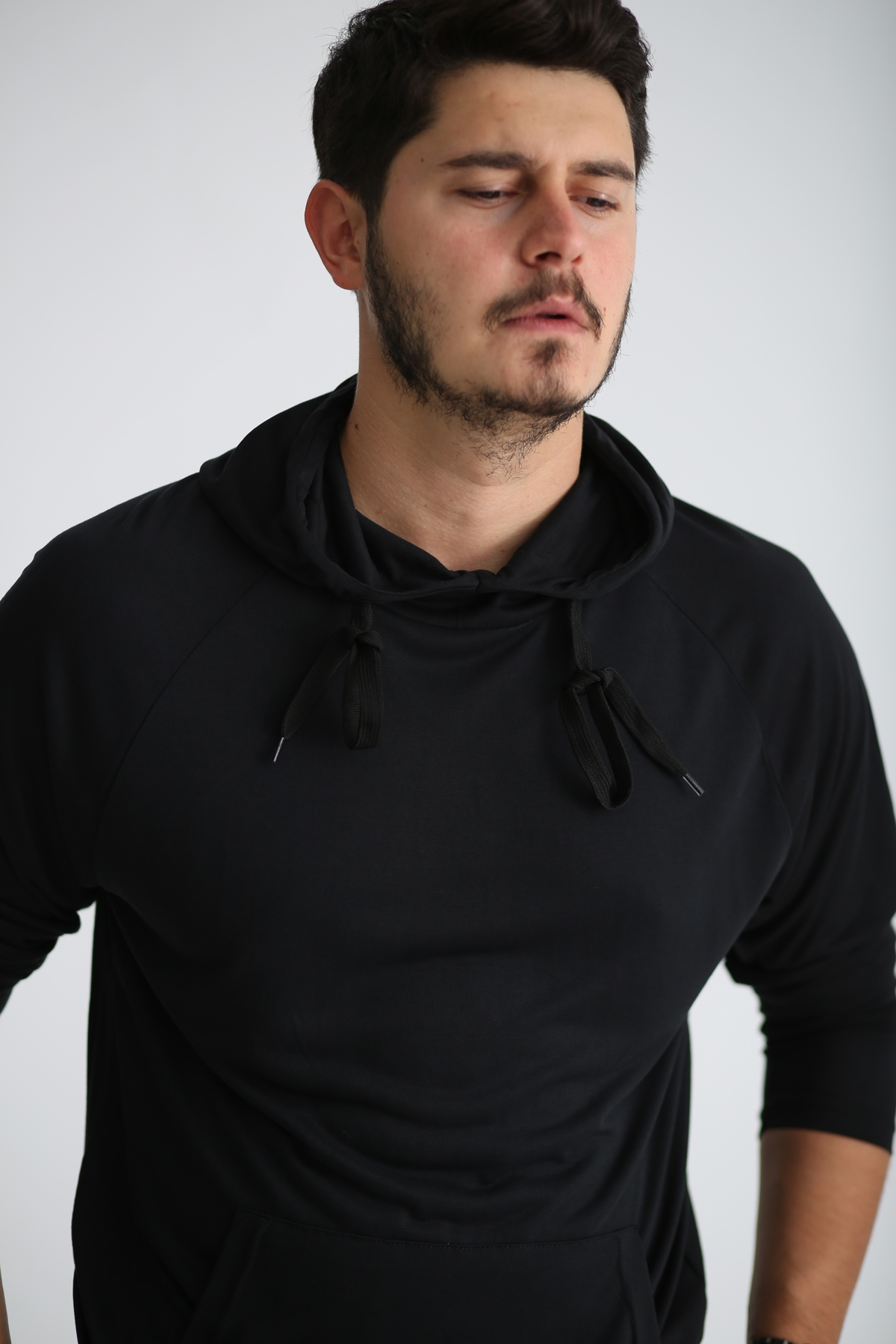 Siyah Erkek Penye Sweatshirt 