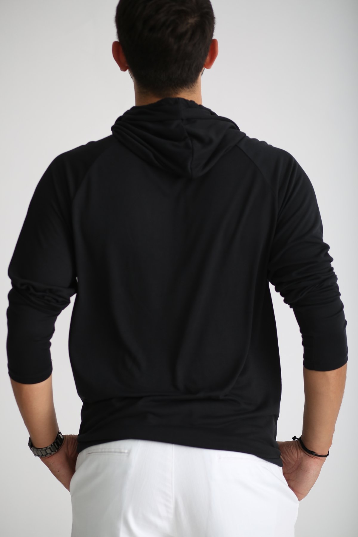 Siyah Erkek Penye Sweatshirt 