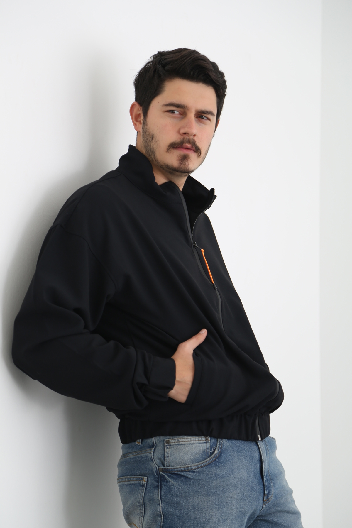 Siyah Fermuarlı Ceket 4262-1