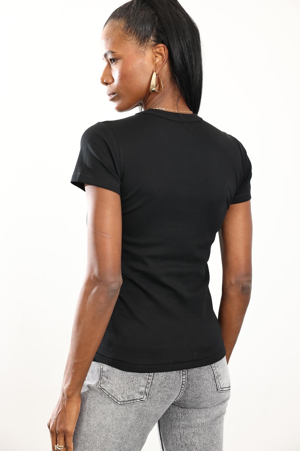 Siyah Fit Basic Tişört 