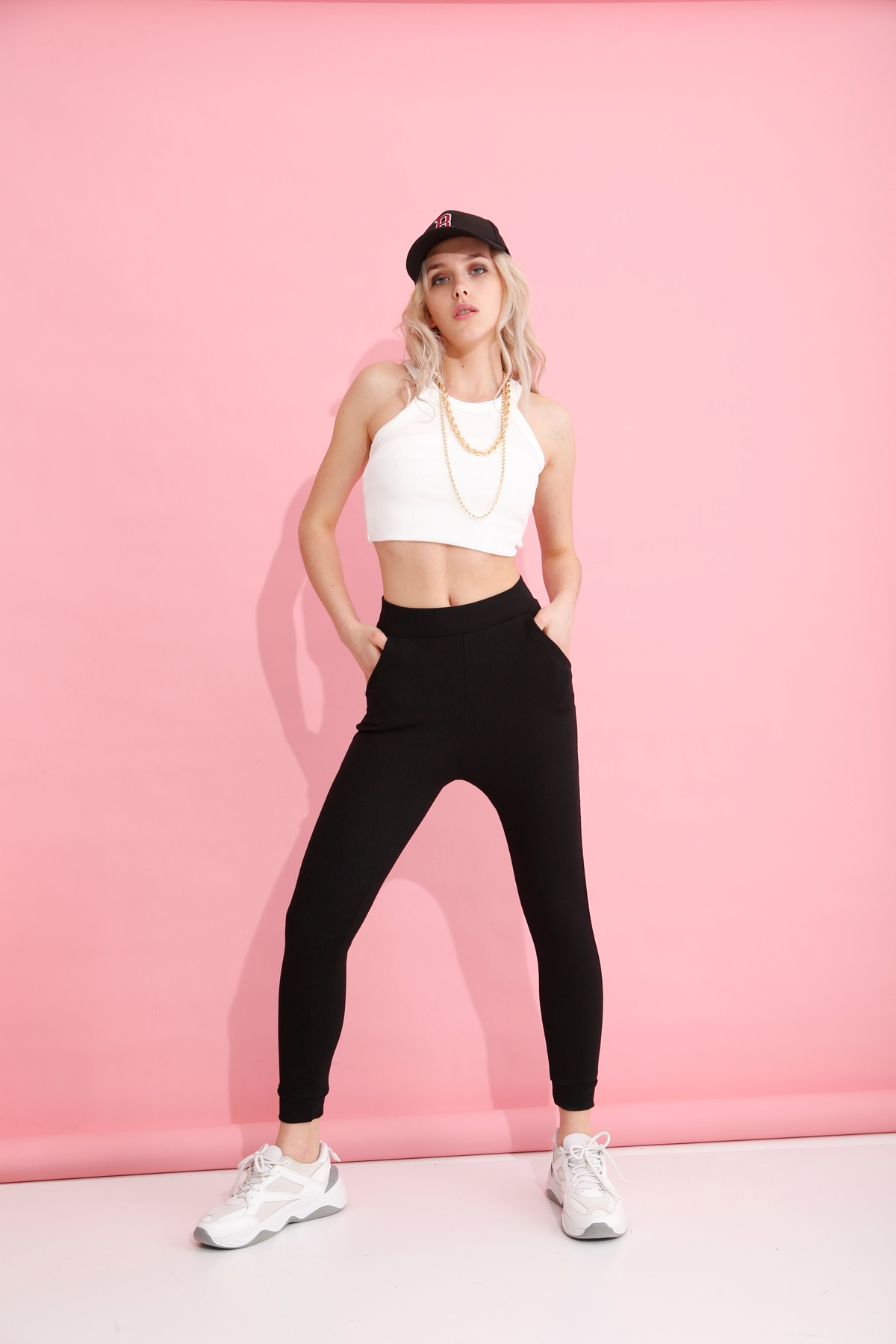 Siyah Fitilli Jogger Eşofman 01558