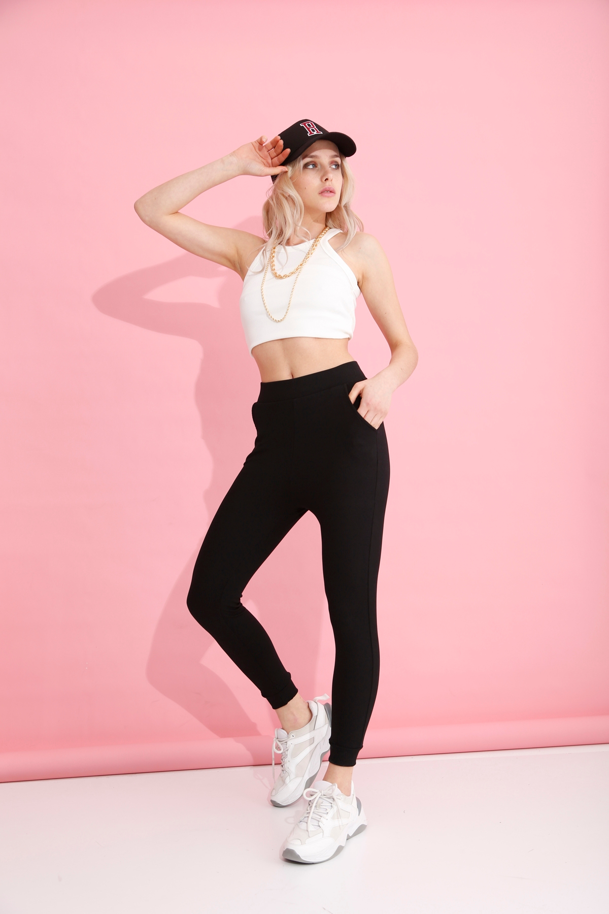 Siyah Fitilli Jogger Eşofman 01558