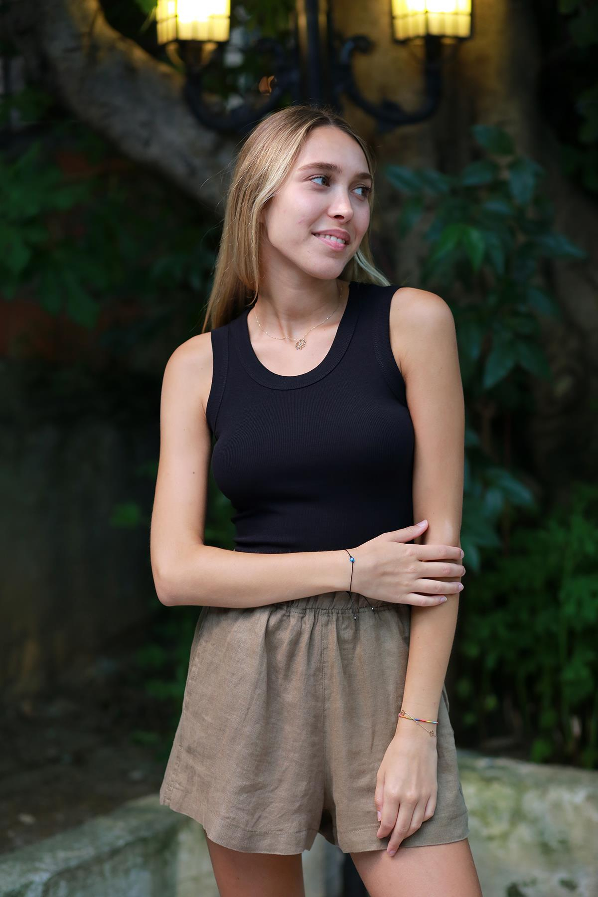 Siyah Geniş Biyeli Atlet 4720