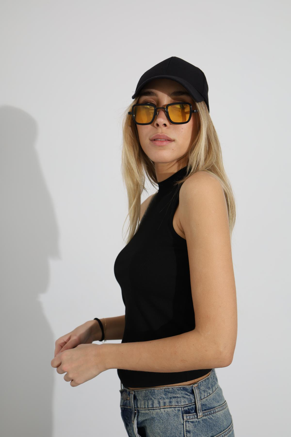 Siyah Halter Yaka Fitilli Atlet 1125