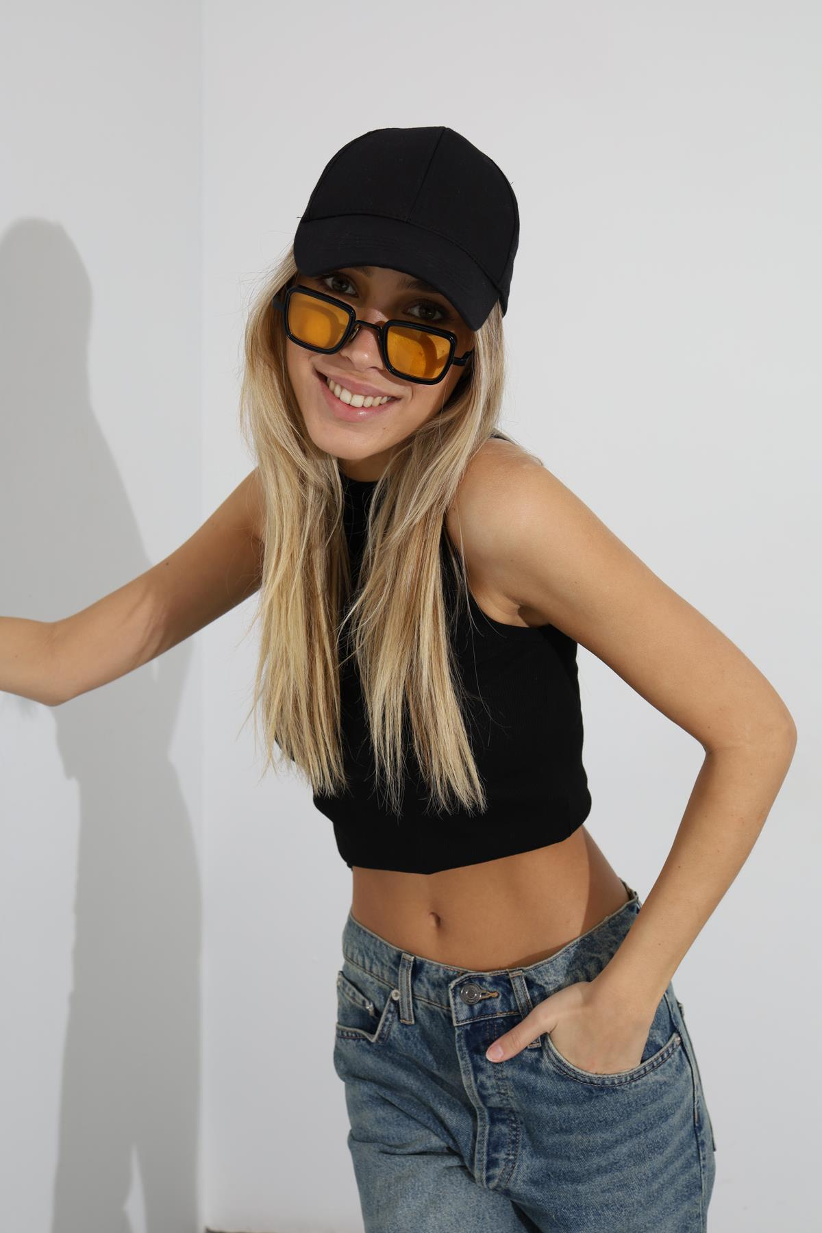 Siyah Halter Yaka Fitilli Atlet 1125