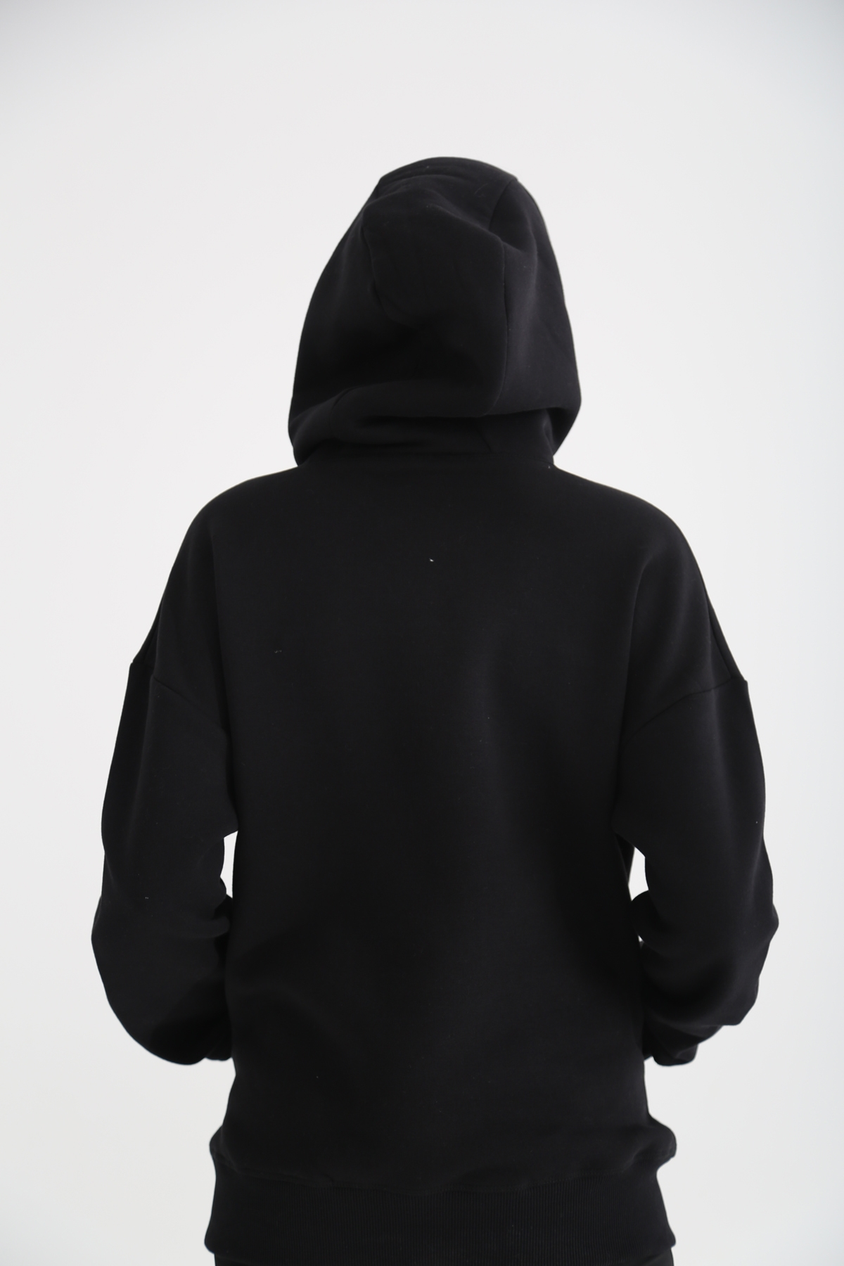Siyah Kapşonlu Sweatshirt 