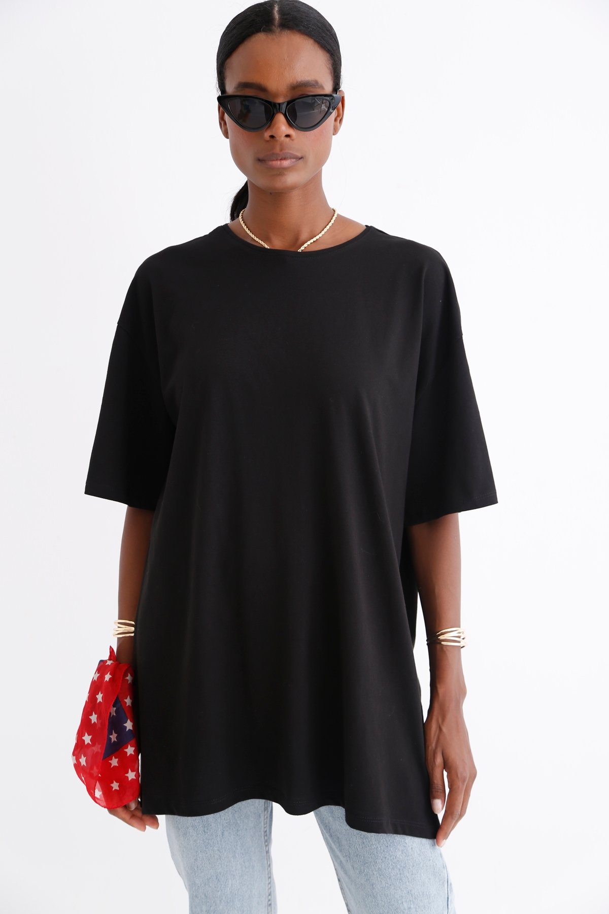 Siyah Kısa Kol Basic Tshirt 1295
