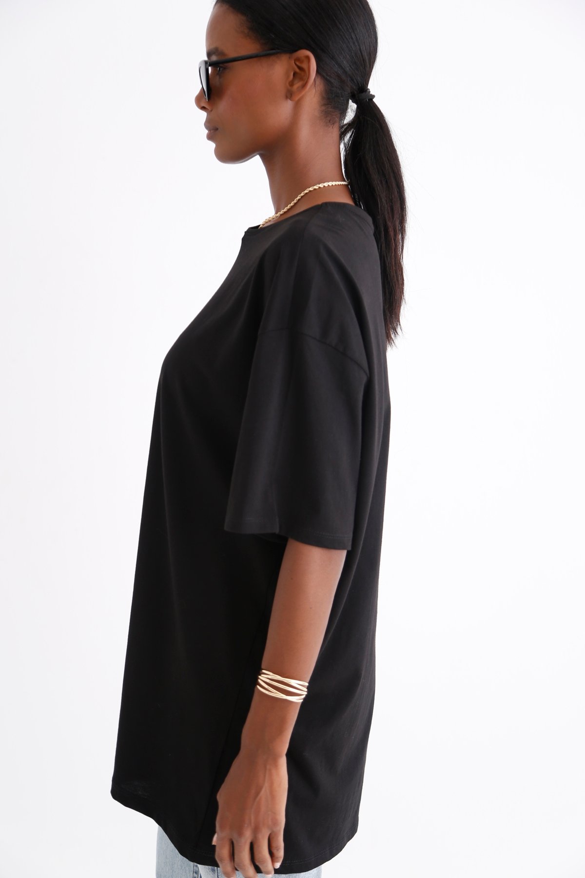 Siyah Kısa Kol Basic Tshirt 1295