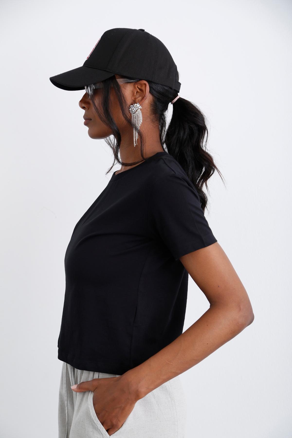 Siyah Kısa Kol Basic Tshirt 210094