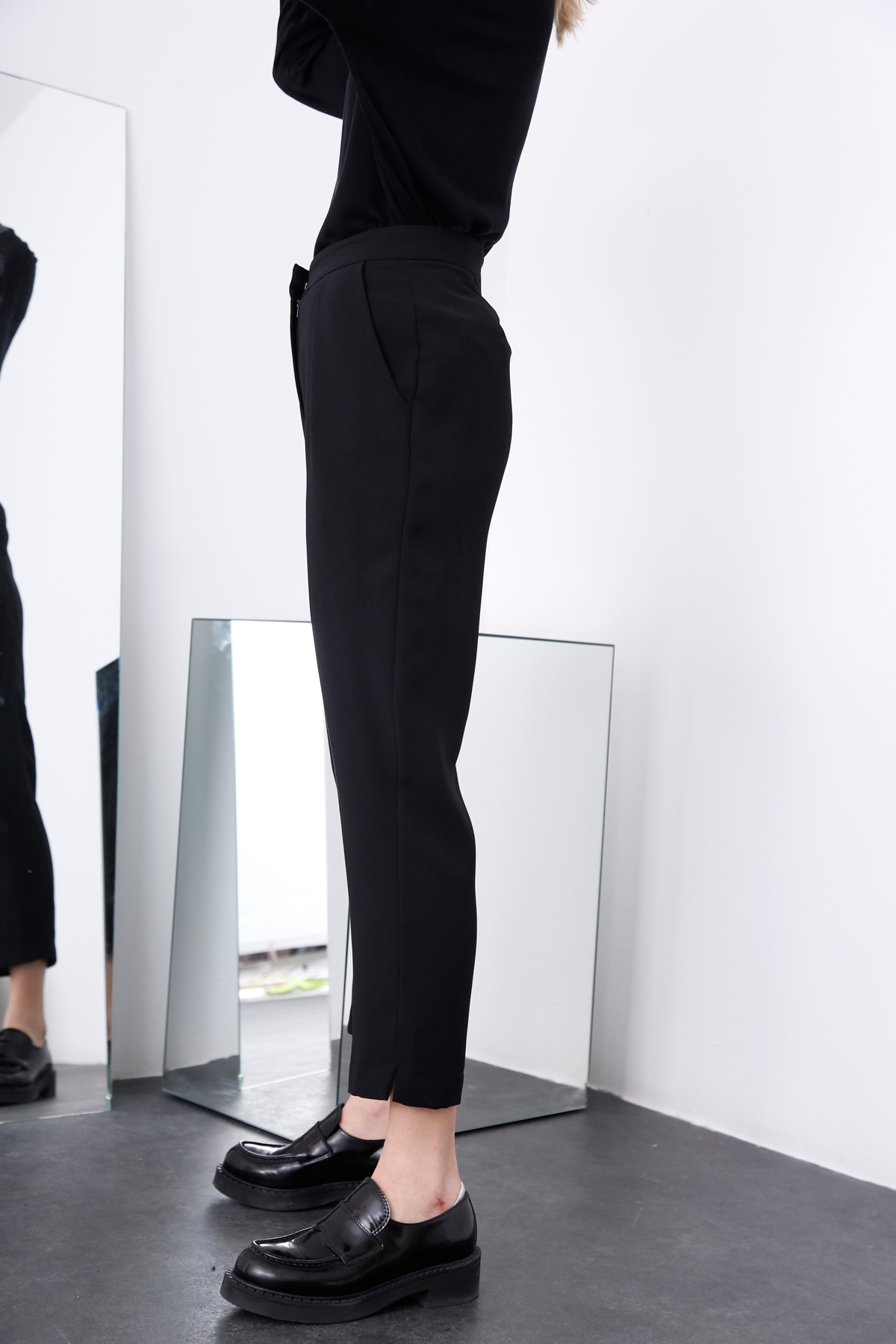 Siyah Klasik Krep Pantolon 5090