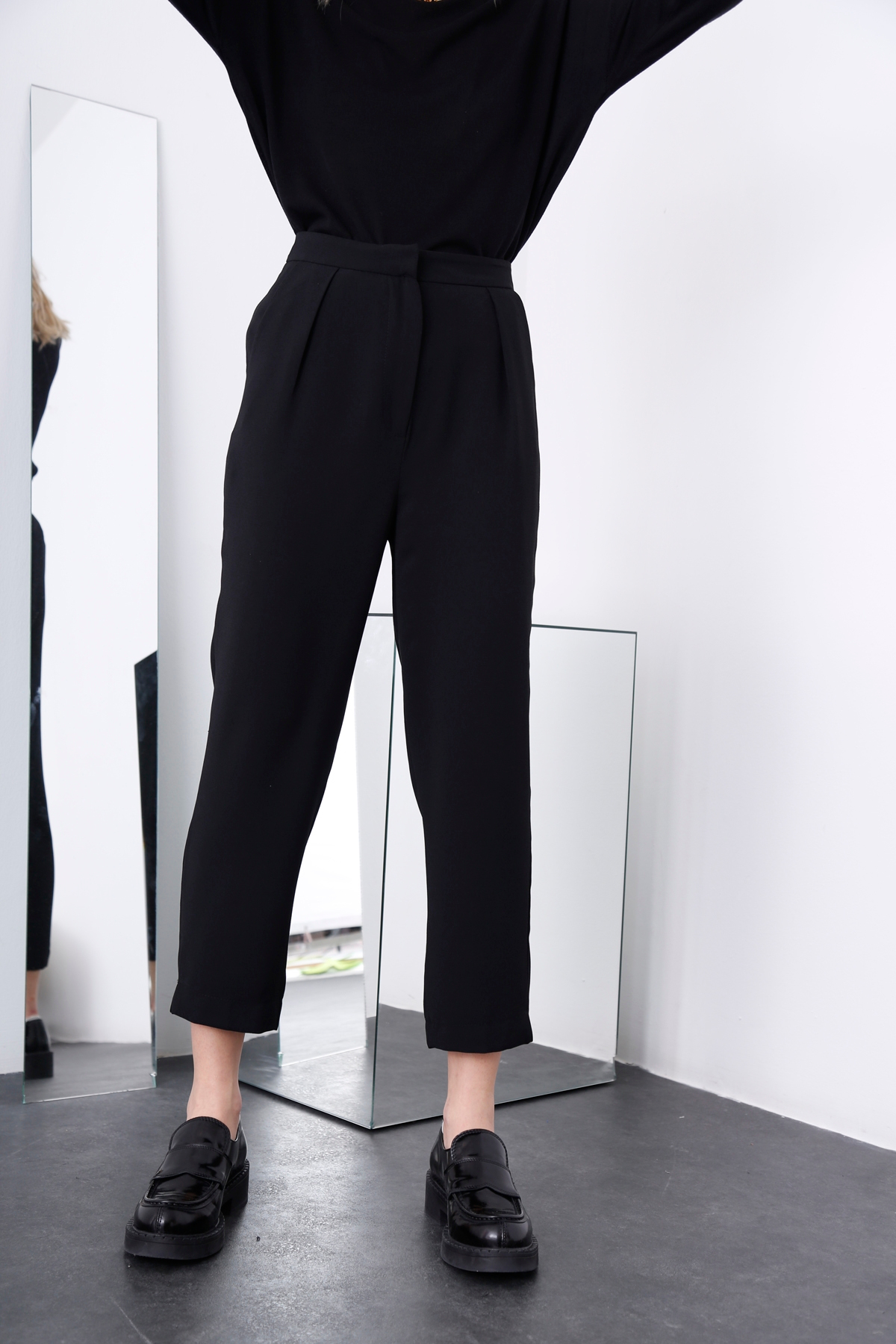 Siyah Klasik Krep Pantolon 5090
