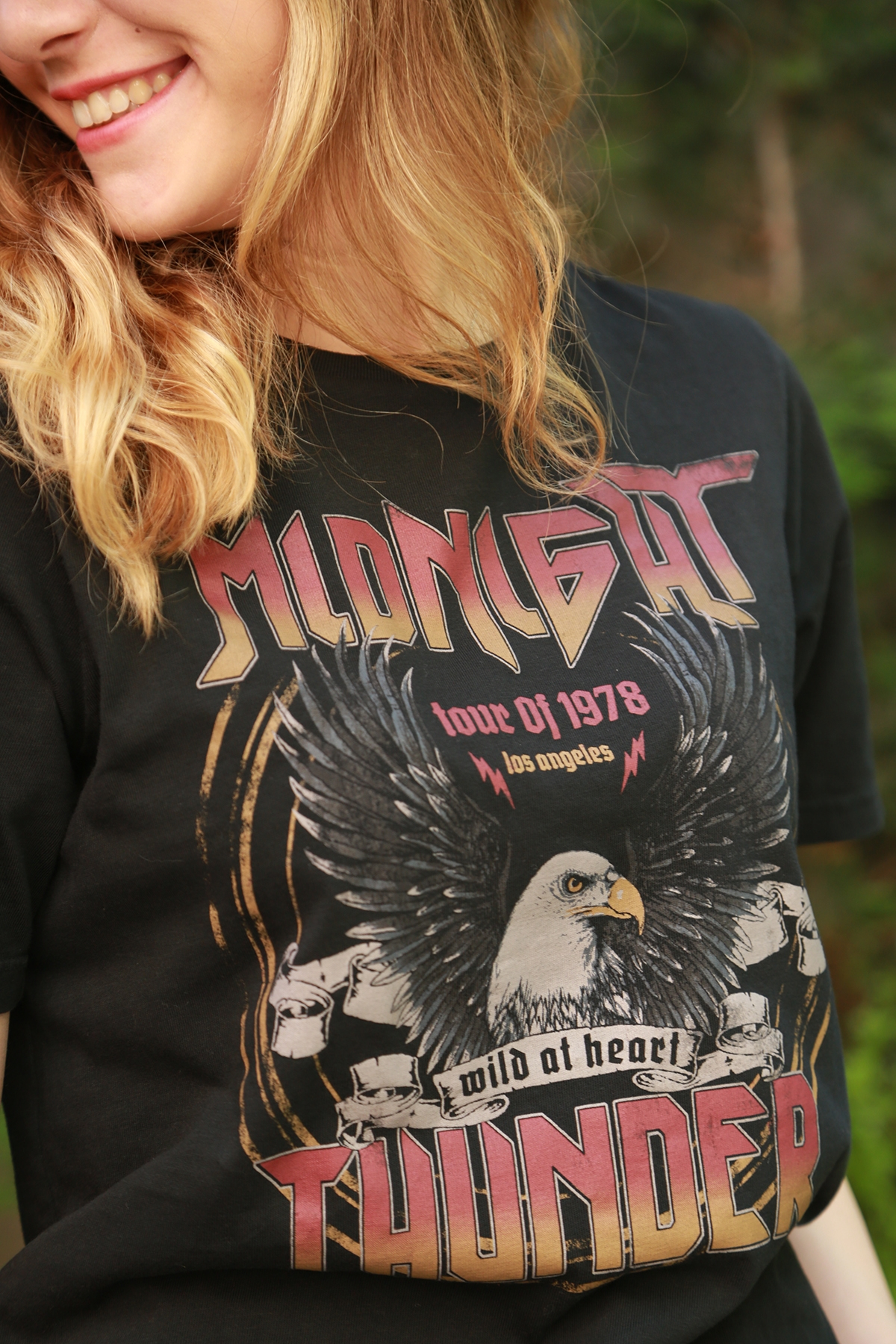 Siyah Midnight Baskılı Tshirt