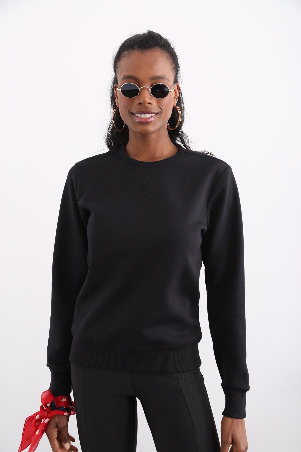 Siyah Organik Unisex Sweatshirt 