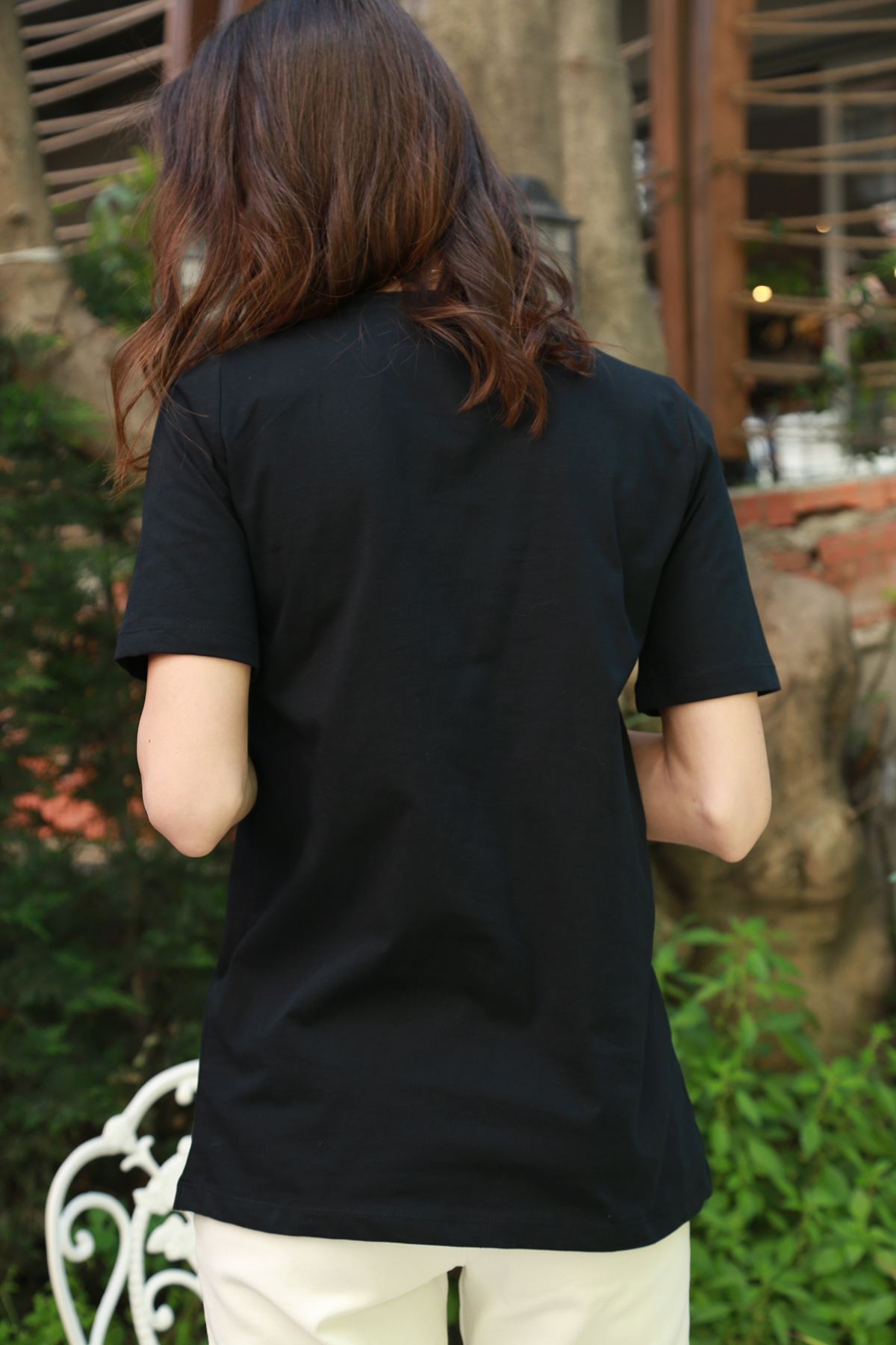 Siyah Organik V Yaka Tshirt