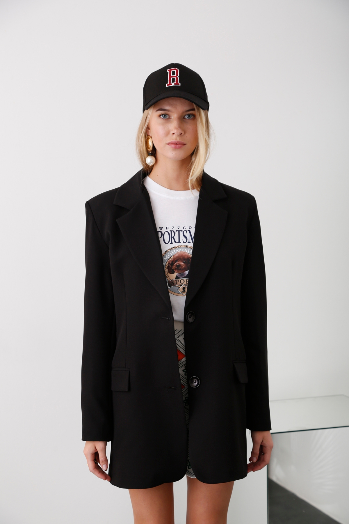 Siyah Oversize Blazer Ceket 5101