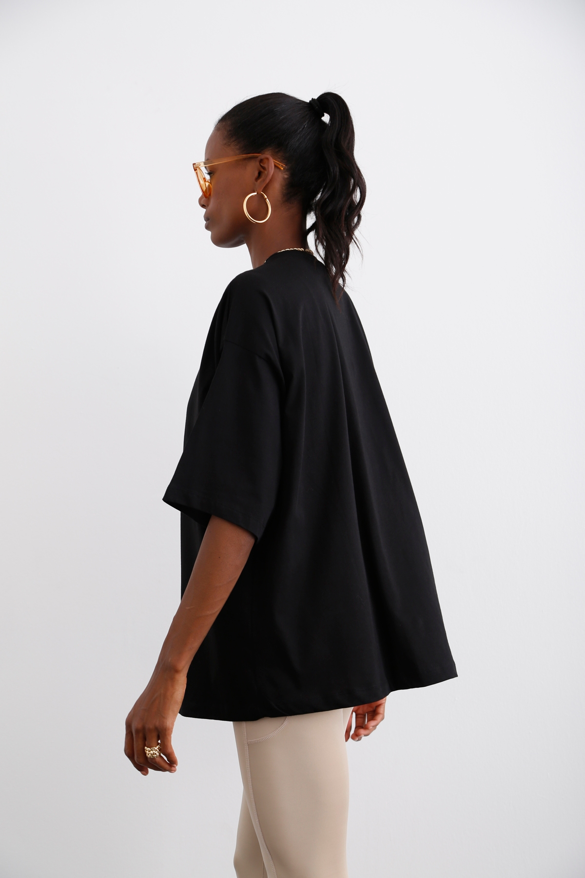 Siyah Oversize Kısa Kol Tshirt 0032