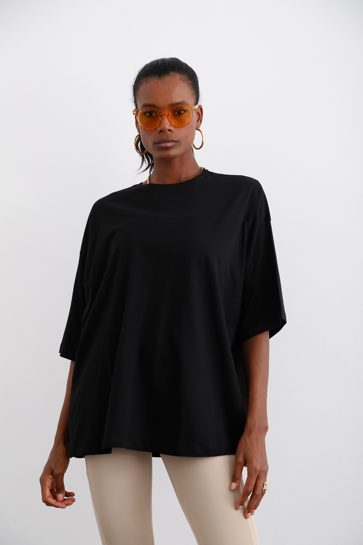 Siyah Oversize Kısa Kol Tshirt 0032