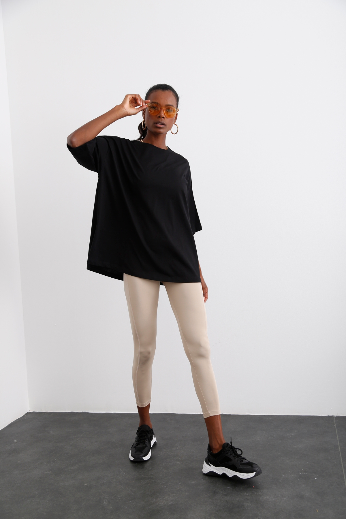 Siyah Oversize Kısa Kol Tshirt 0032