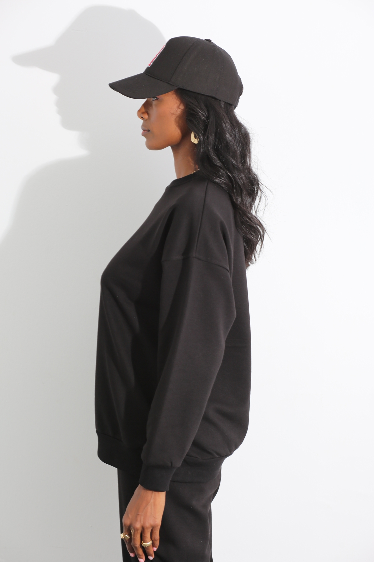 Siyah Oversize Sweat Takım 3818