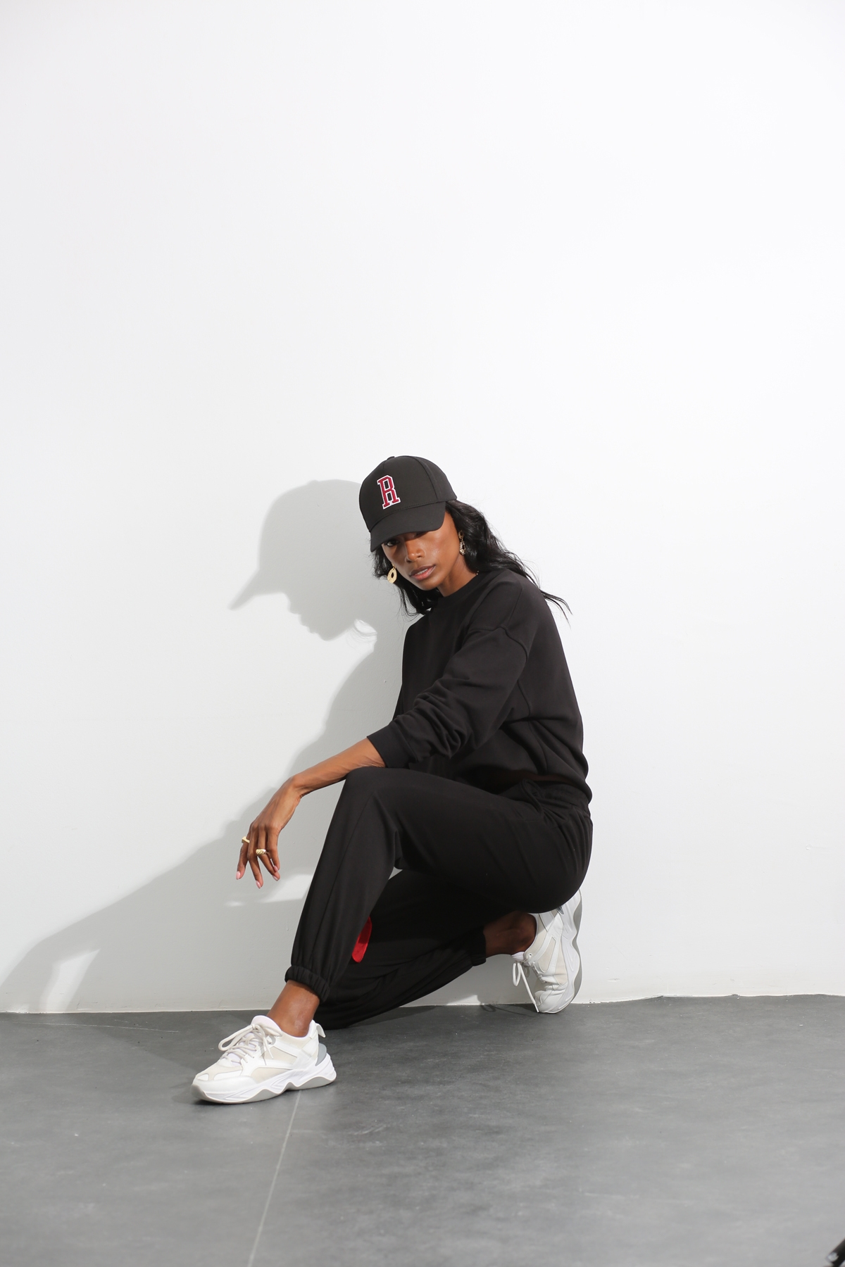 Siyah Oversize Sweat Takım 3818