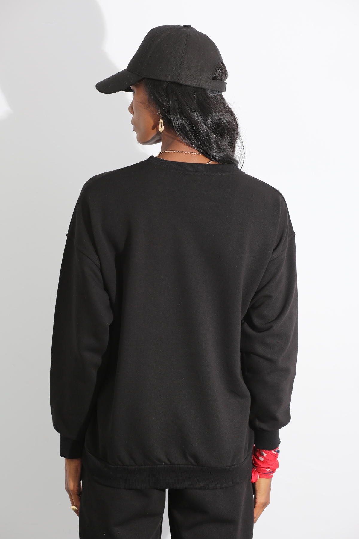 Siyah Oversize Sweat Takım 3818