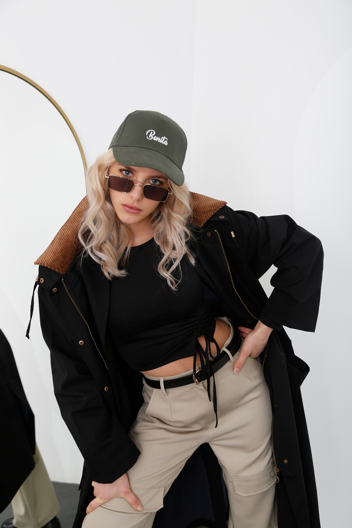 Siyah Oversize Trenchcoat 54109