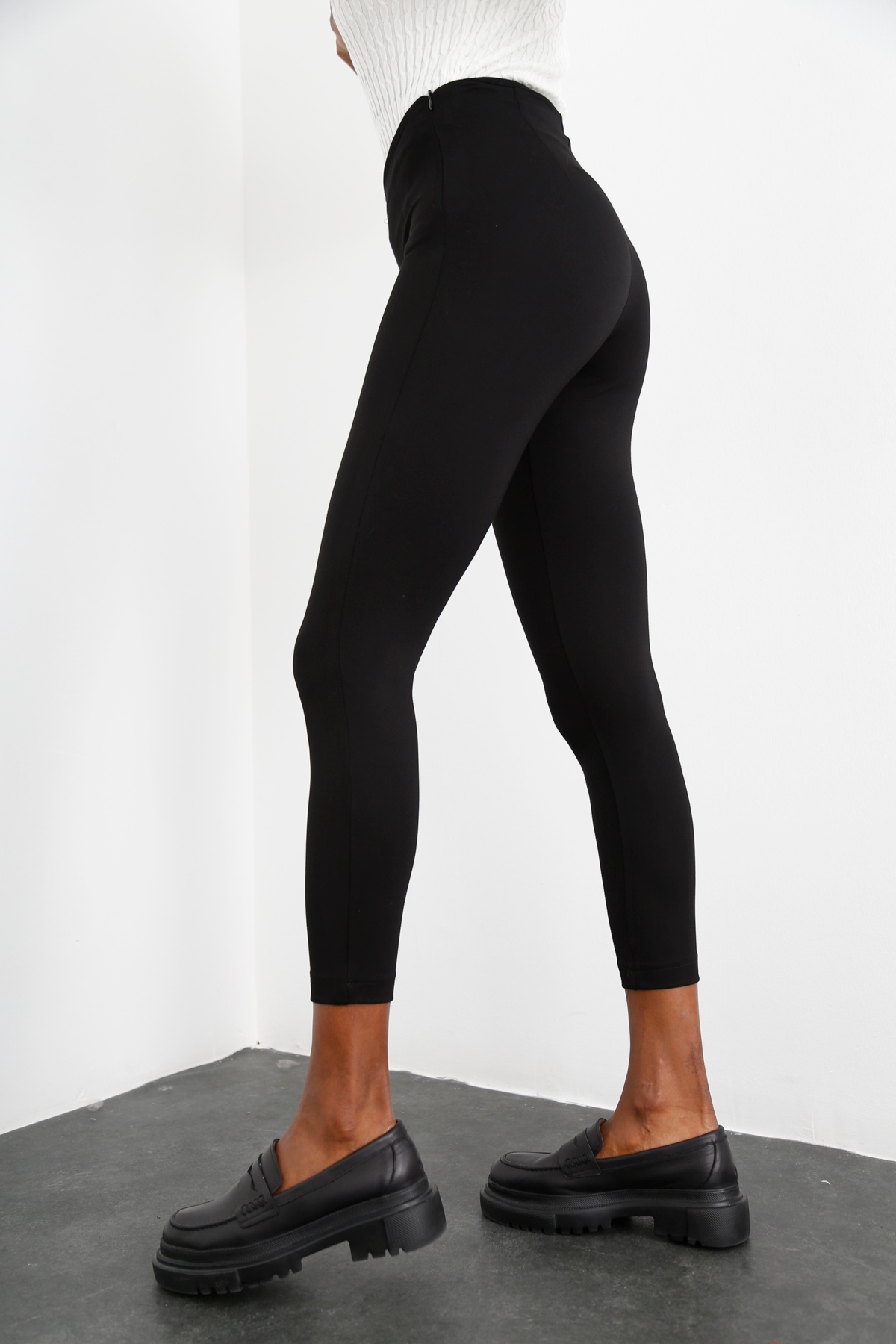 Siyah Pensli Stretch Pantolon 23078