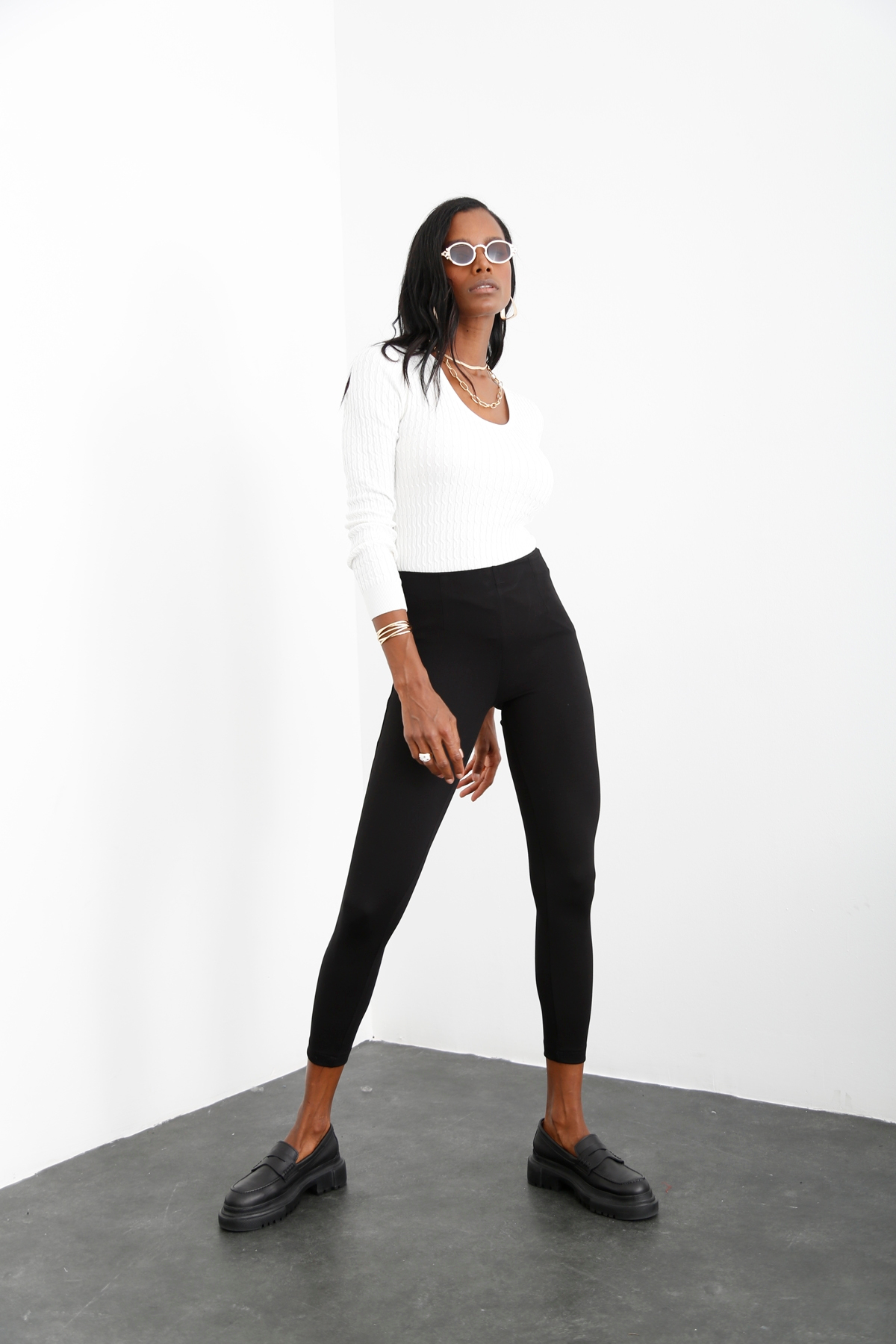 Siyah Pensli Stretch Pantolon 23078