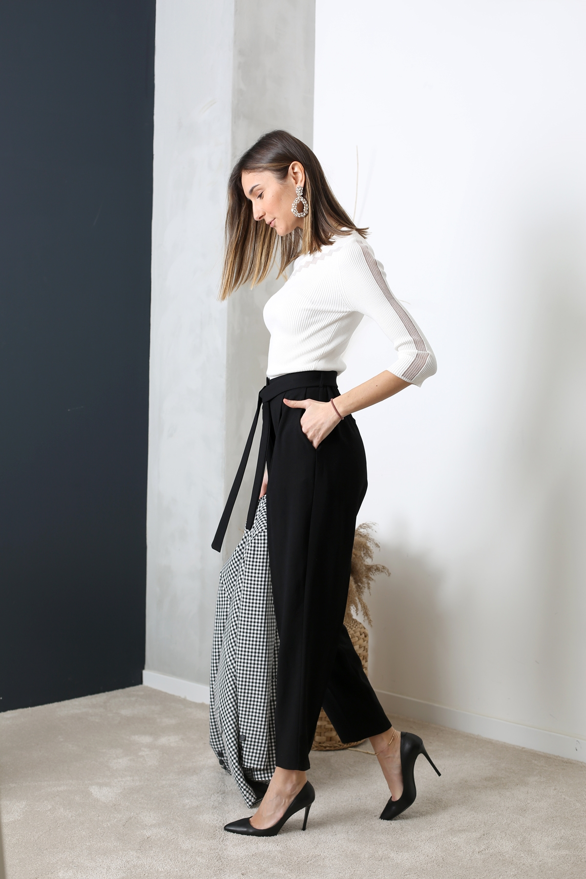 Siyah Pileli Krep Pantolon-2013 