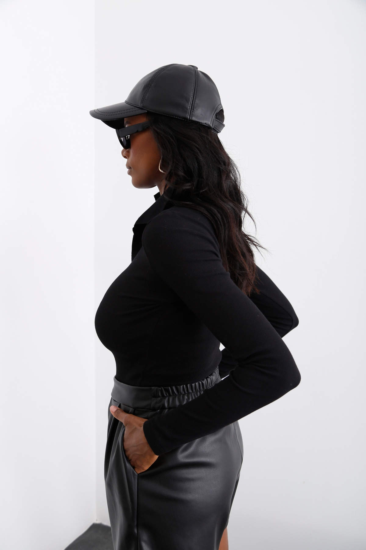 Siyah Polo Yaka Bluz 3972